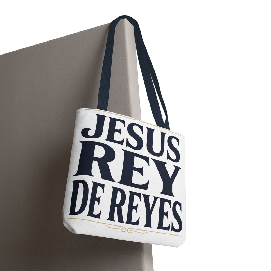 Jesus Rey De Reyes Tote Bag – Inspirational 'Jesus Heals' Christian Canvas Tote