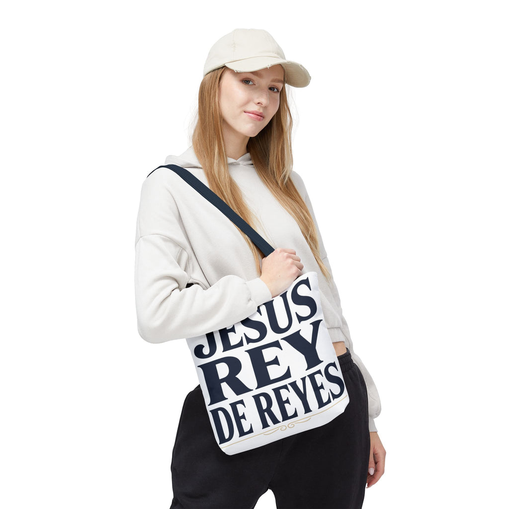 Jesus Rey De Reyes Tote Bag – Inspirational 'Jesus Heals' Christian Canvas Tote