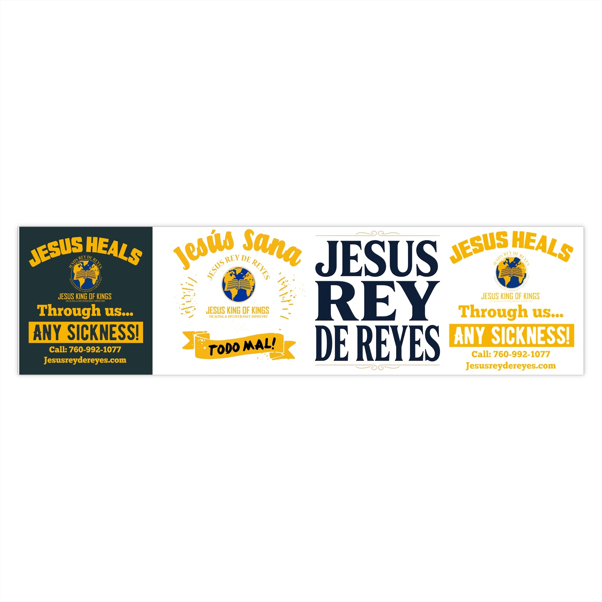 Christian Bumper Stickers - 'Jesus Rey de Reyes' & Healing Faith Designs