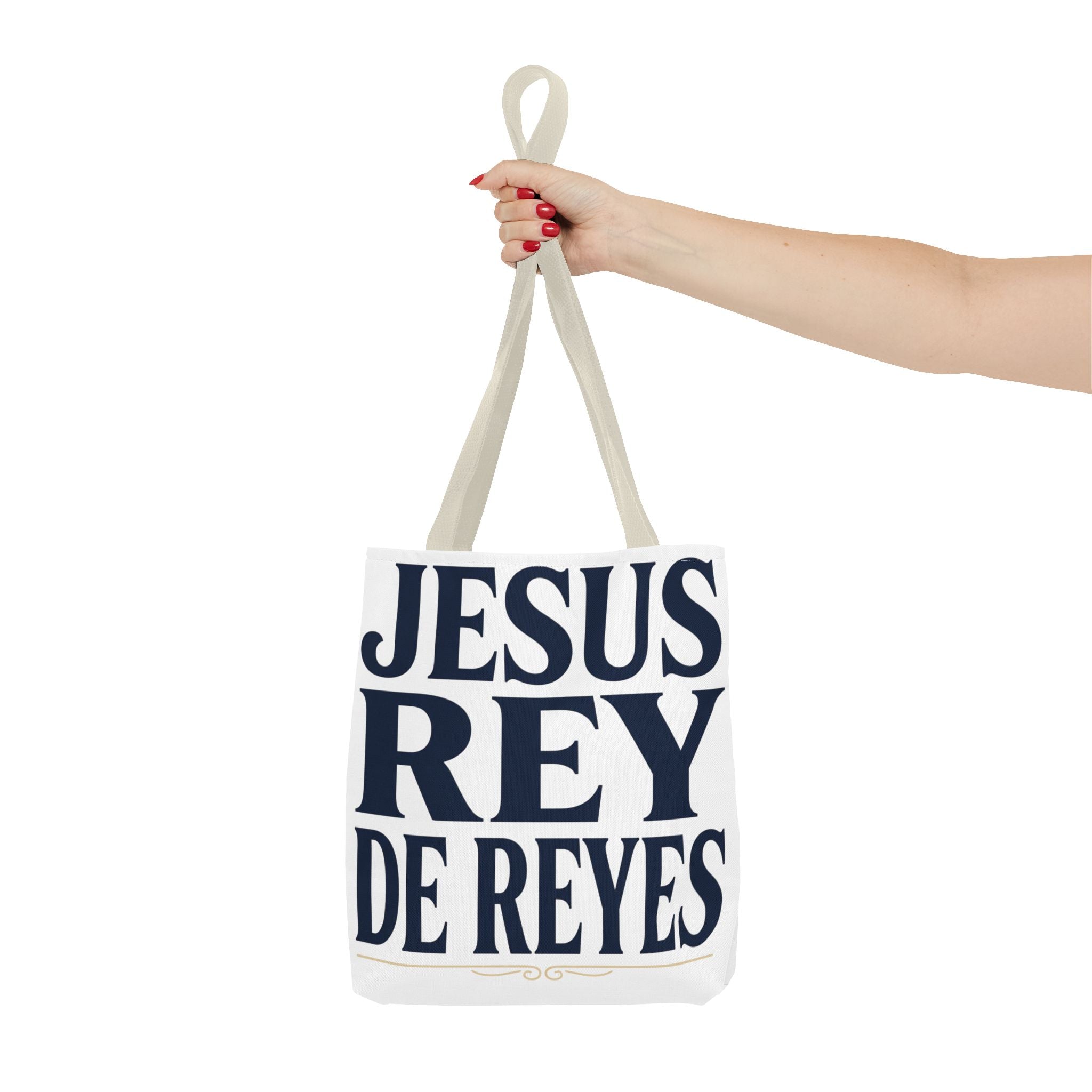 Jesus Rey De Reyes Tote Bag – Inspirational 'Jesus Heals' Christian Canvas Tote