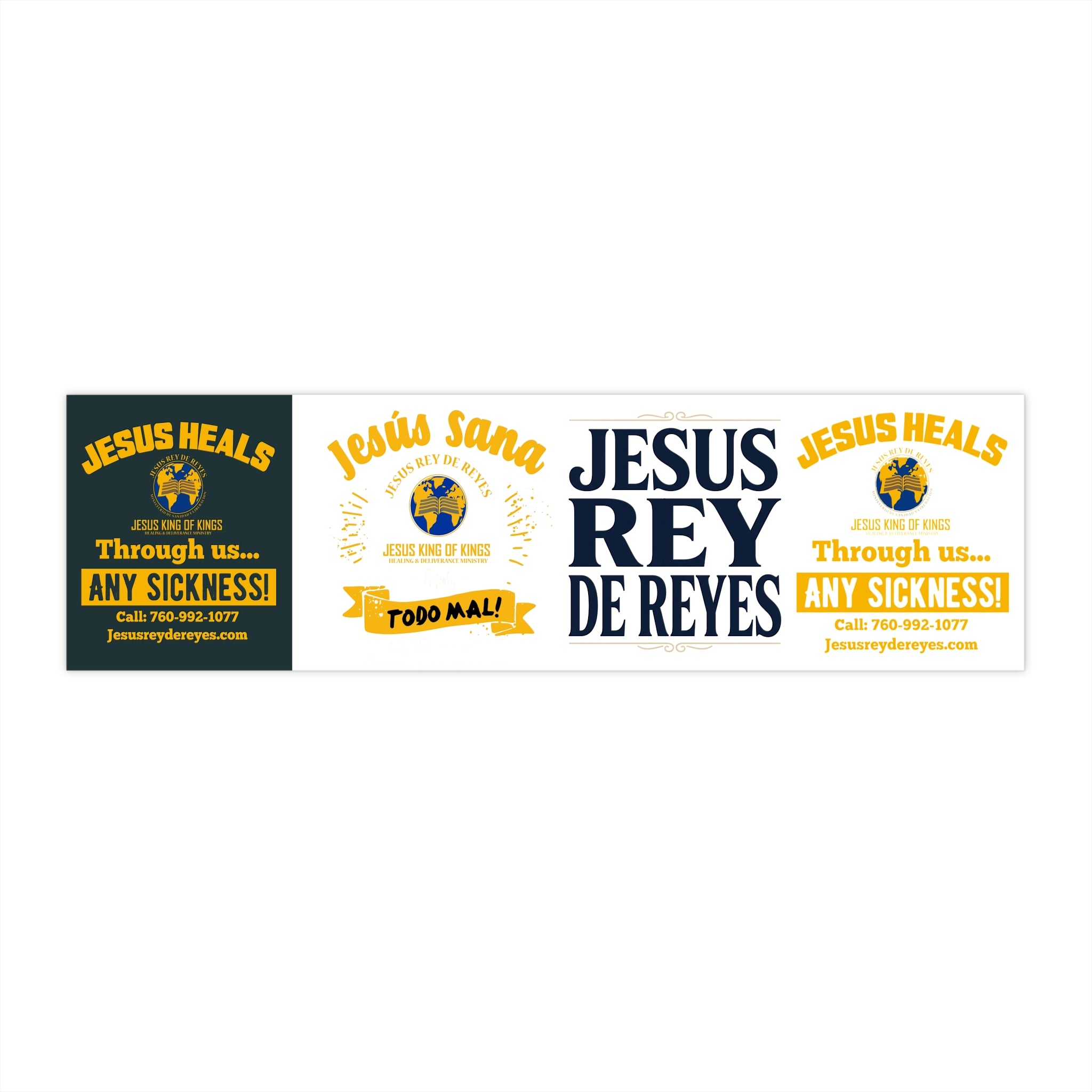 Christian Bumper Stickers - 'Jesus Rey de Reyes' & Healing Faith Designs