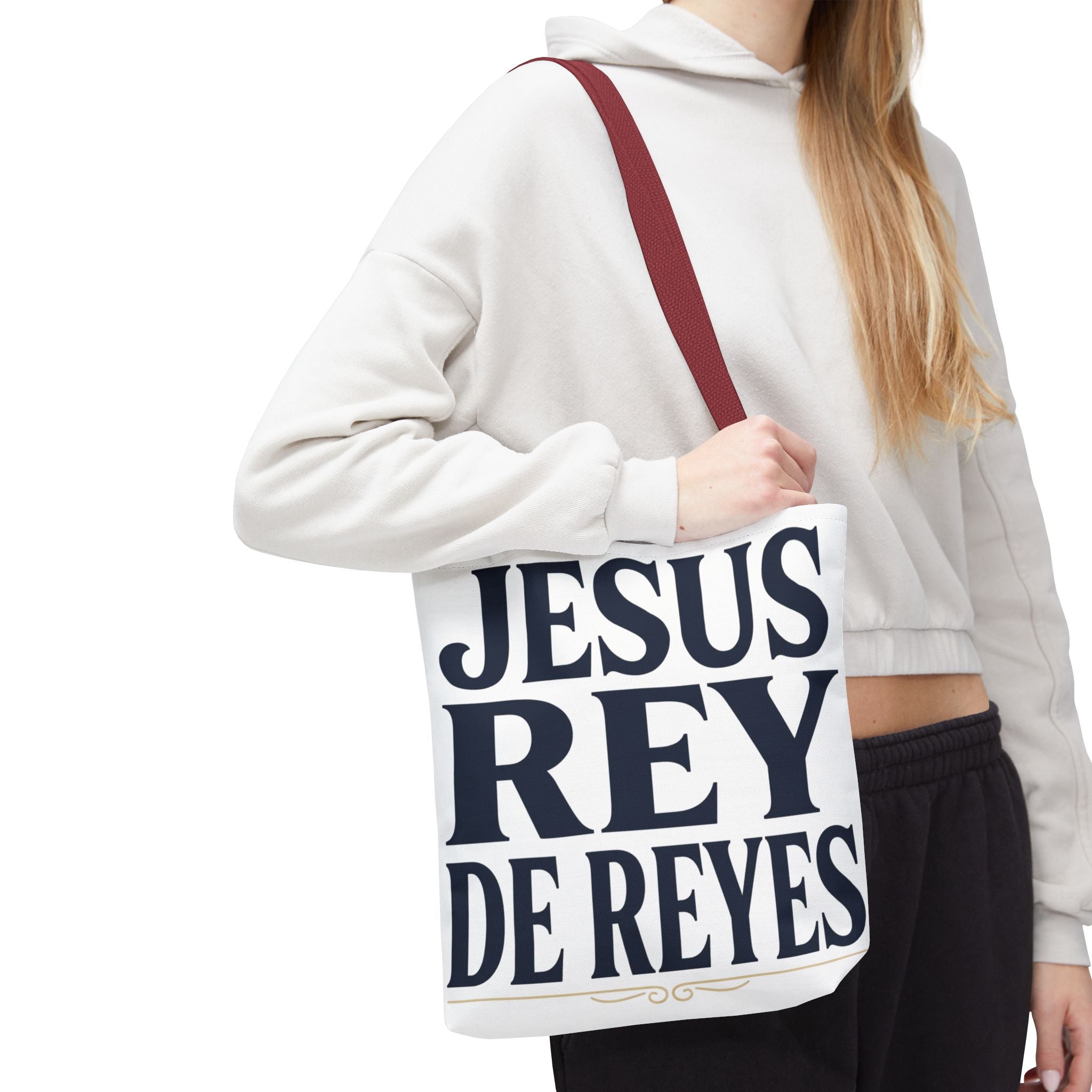 Jesus Rey De Reyes Tote Bag – Inspirational 'Jesus Heals' Christian Canvas Tote