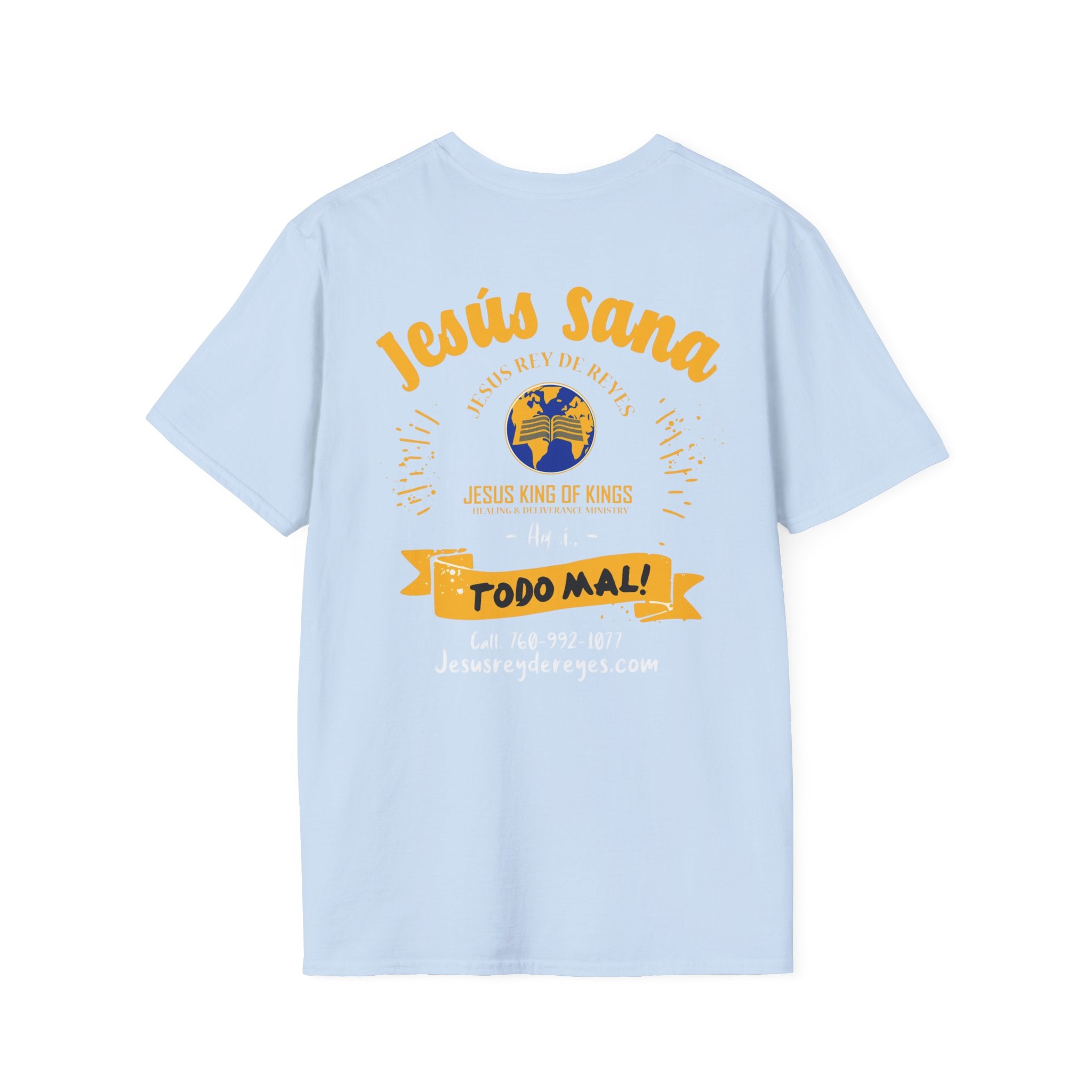 Jesús Sana Todo Mal T-Shirt — Spanish Christian Faith Tee (Jesus King of Kings)