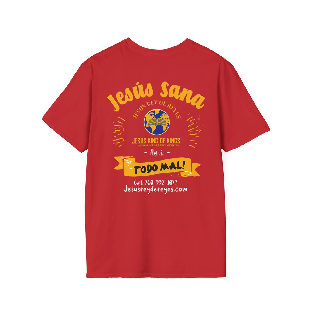 Jesús Sana Todo Mal T-Shirt — Spanish Christian Faith Tee (Jesus King of Kings)