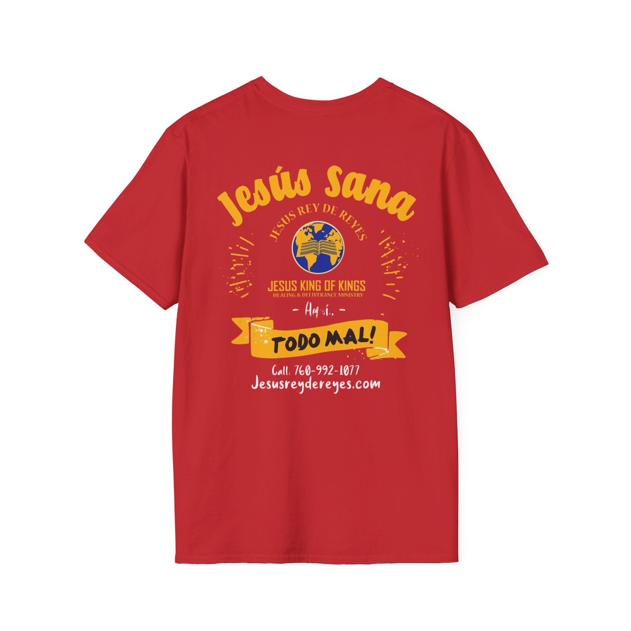 Jesús Sana Todo Mal T-Shirt — Spanish Christian Faith Tee (Jesus King of Kings)