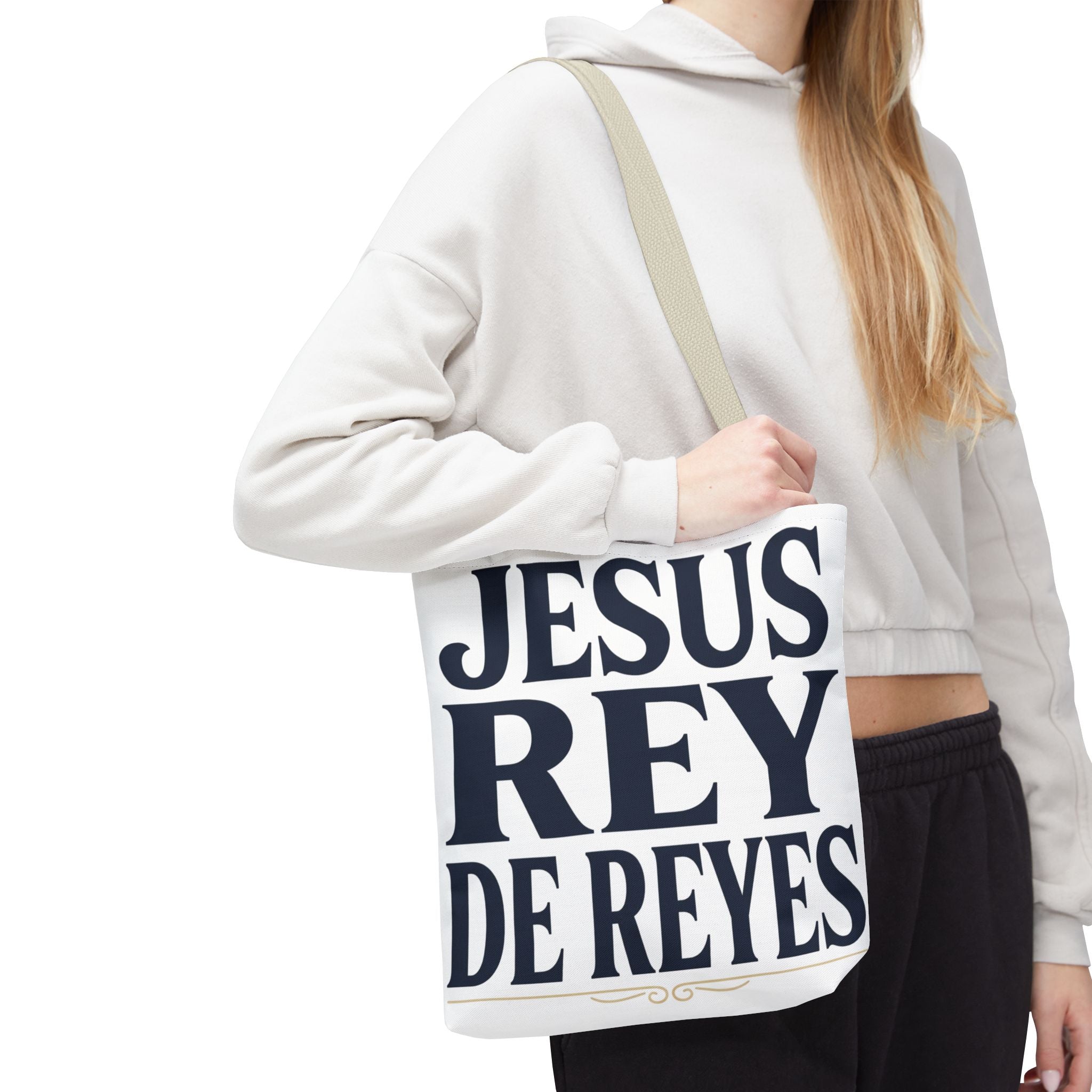 Jesus Rey De Reyes Tote Bag – Inspirational 'Jesus Heals' Christian Canvas Tote