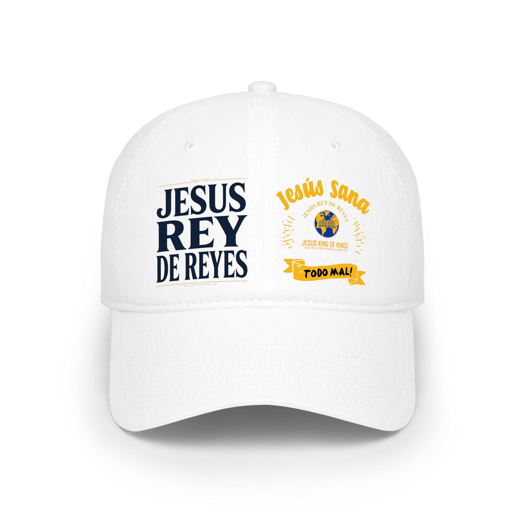 Religious Baseball Cap — “Jesús Rey de Reyes” Red Low Profile Hat