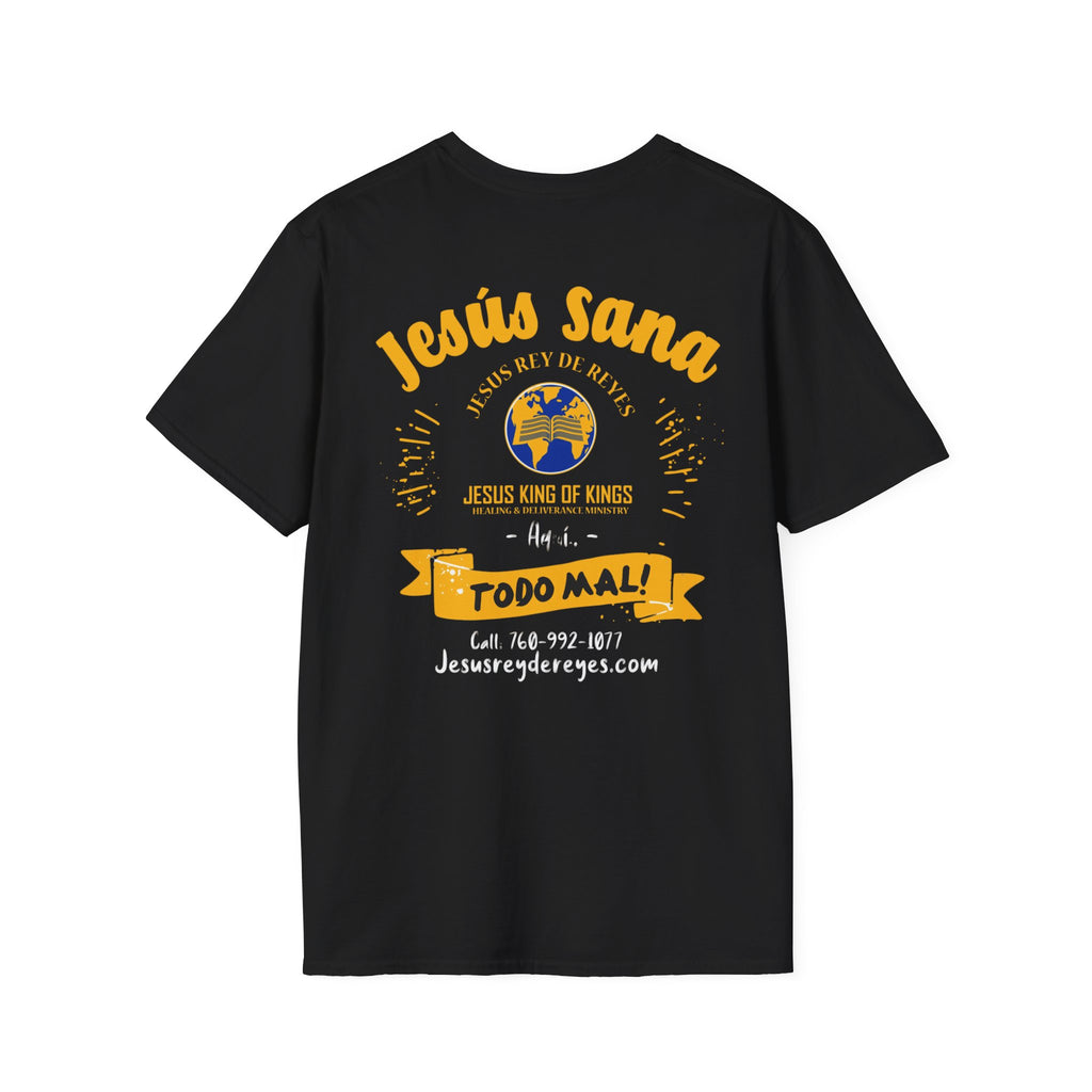 Jesús Sana Todo Mal T-Shirt — Spanish Christian Faith Tee (Jesus King of Kings)