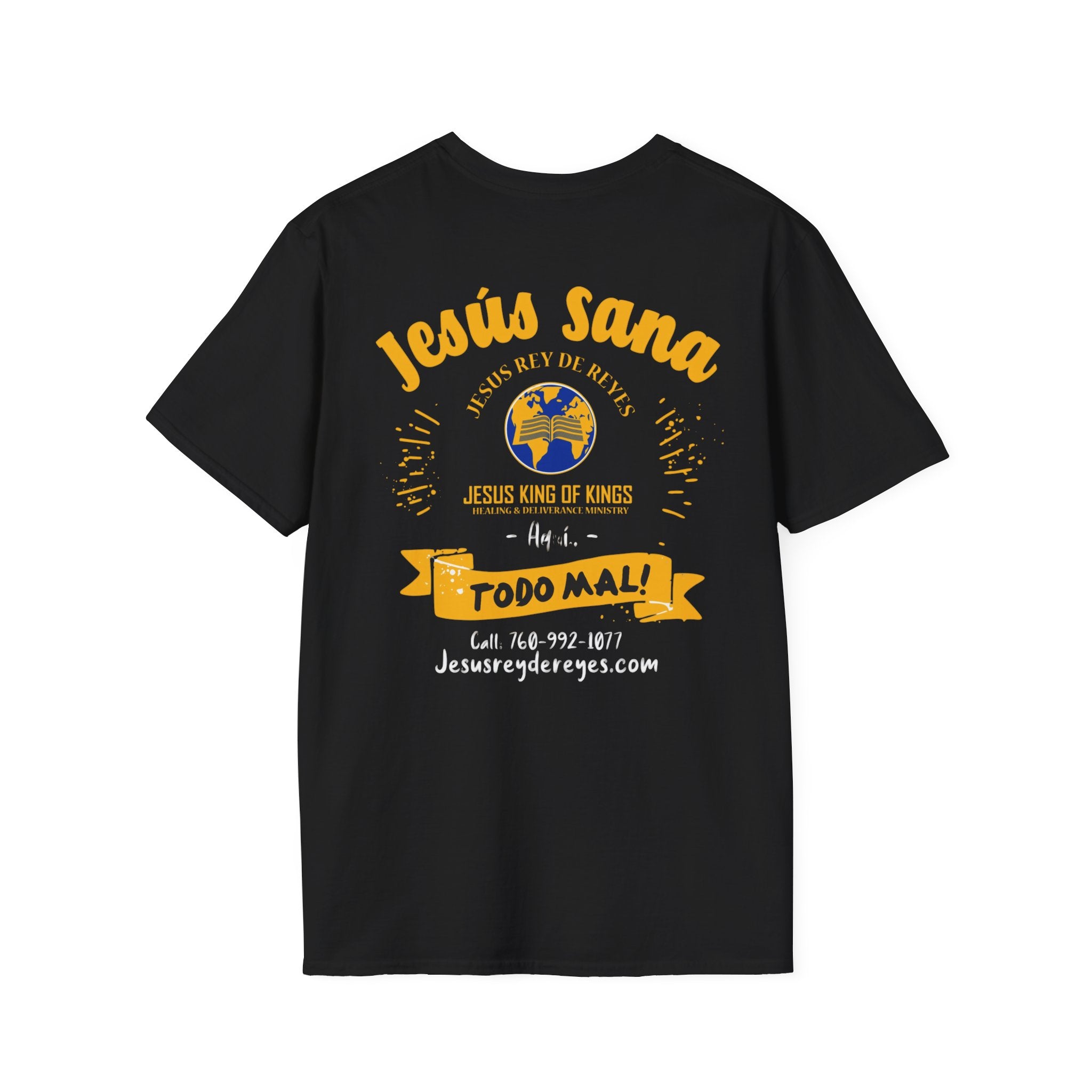 Jesús Sana Todo Mal T-Shirt — Spanish Christian Faith Tee (Jesus King of Kings)