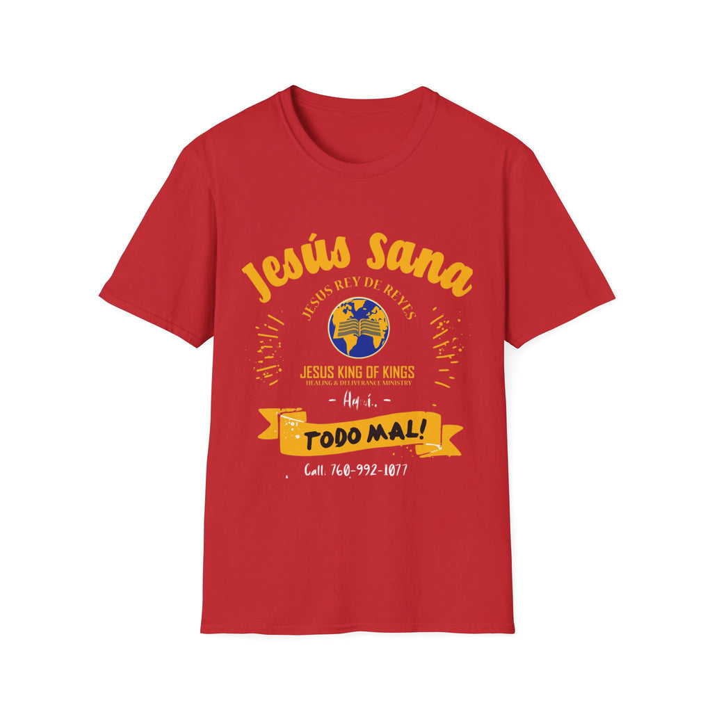 Jesús Sana Todo Mal T-Shirt — Spanish Christian Faith Tee (Jesus King of Kings)