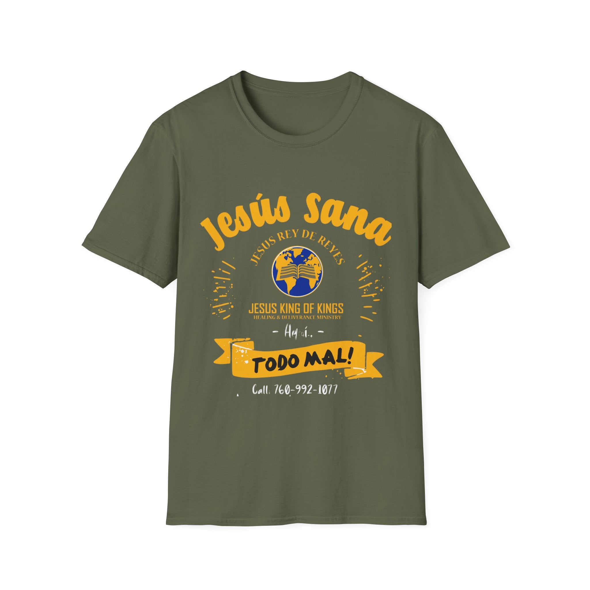 Jesús Sana Todo Mal T-Shirt — Spanish Christian Faith Tee (Jesus King of Kings)