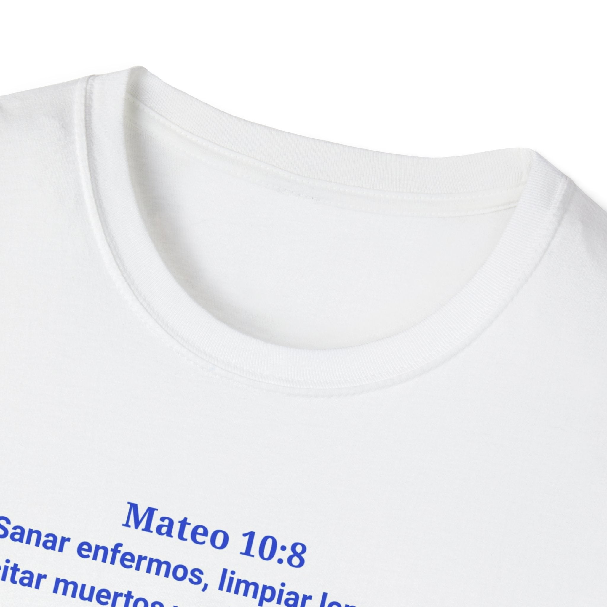 Evangelization Jesus Cristo Sana Y Libera Spanish Themed White T-Shirt  Unisex— ¿Necesitas Libertad? Spanish Faith Outreach Tee with Phone & QR