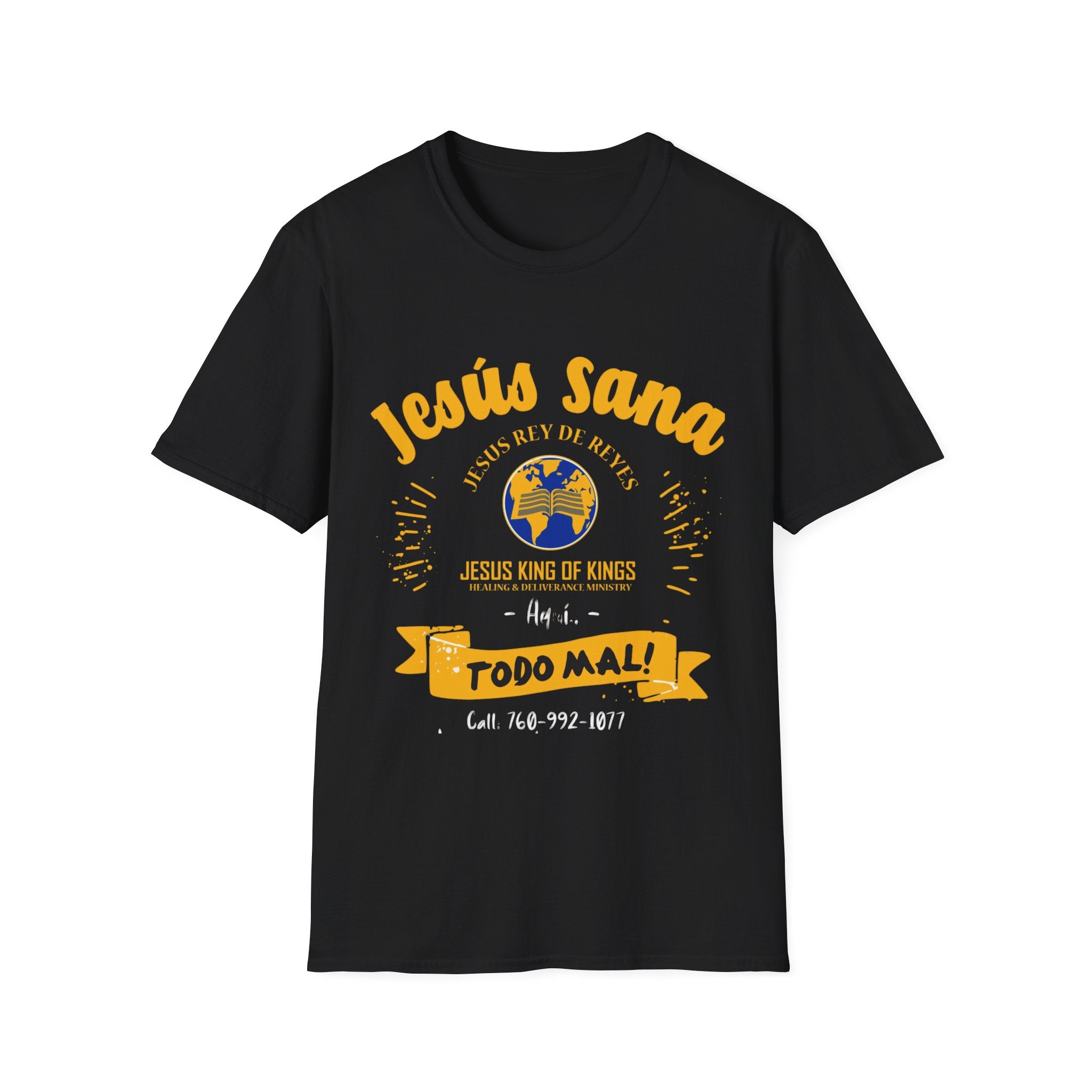 Jesús Sana Todo Mal T-Shirt — Spanish Christian Faith Tee (Jesus King of Kings)
