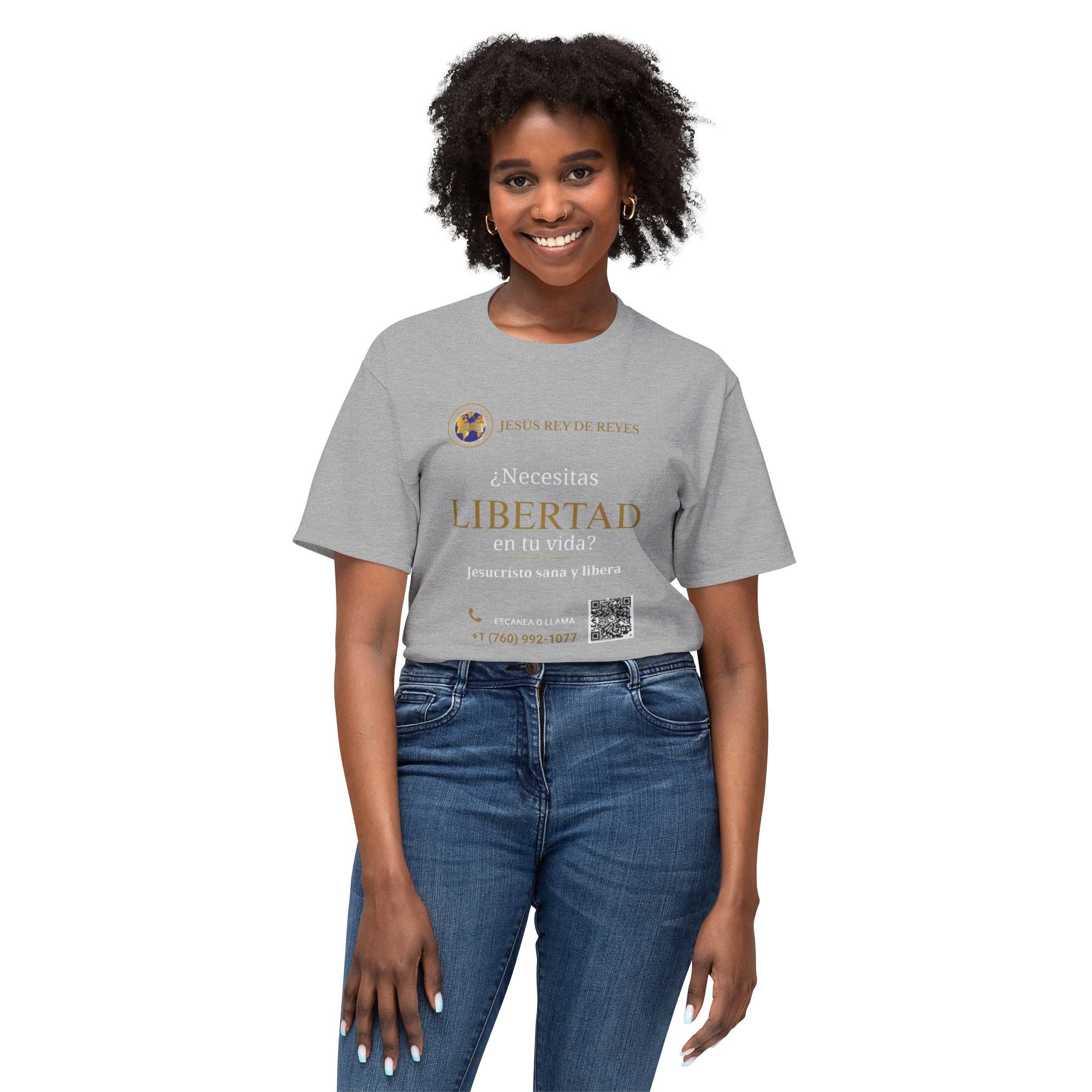 Jesus Cristo Sana Y Libera T-Shirt Para Evagenlizar — ¿Necesitas Libertad?/Necesitas Liberación (Spanish Faith Outreach)