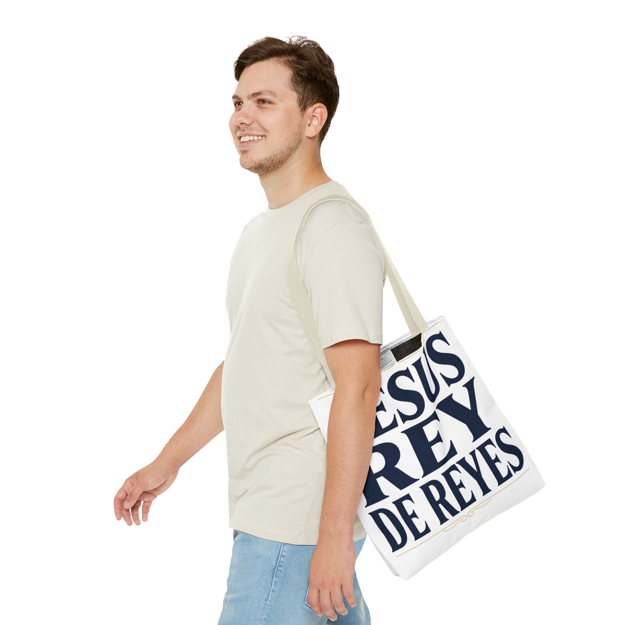 Jesus Rey De Reyes Tote Bag – Inspirational 'Jesus Heals' Christian Canvas Tote