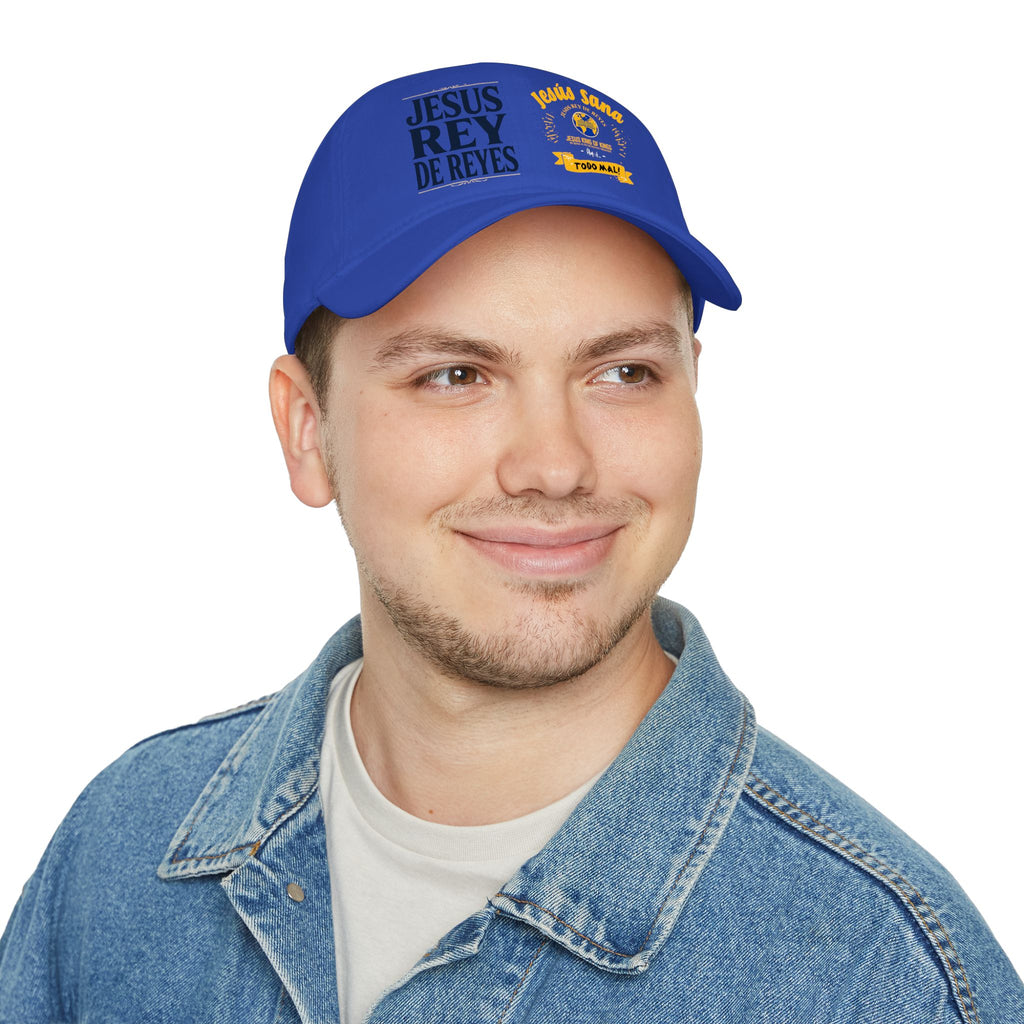 Religious Baseball Cap — “Jesús Rey de Reyes” Red Low Profile Hat