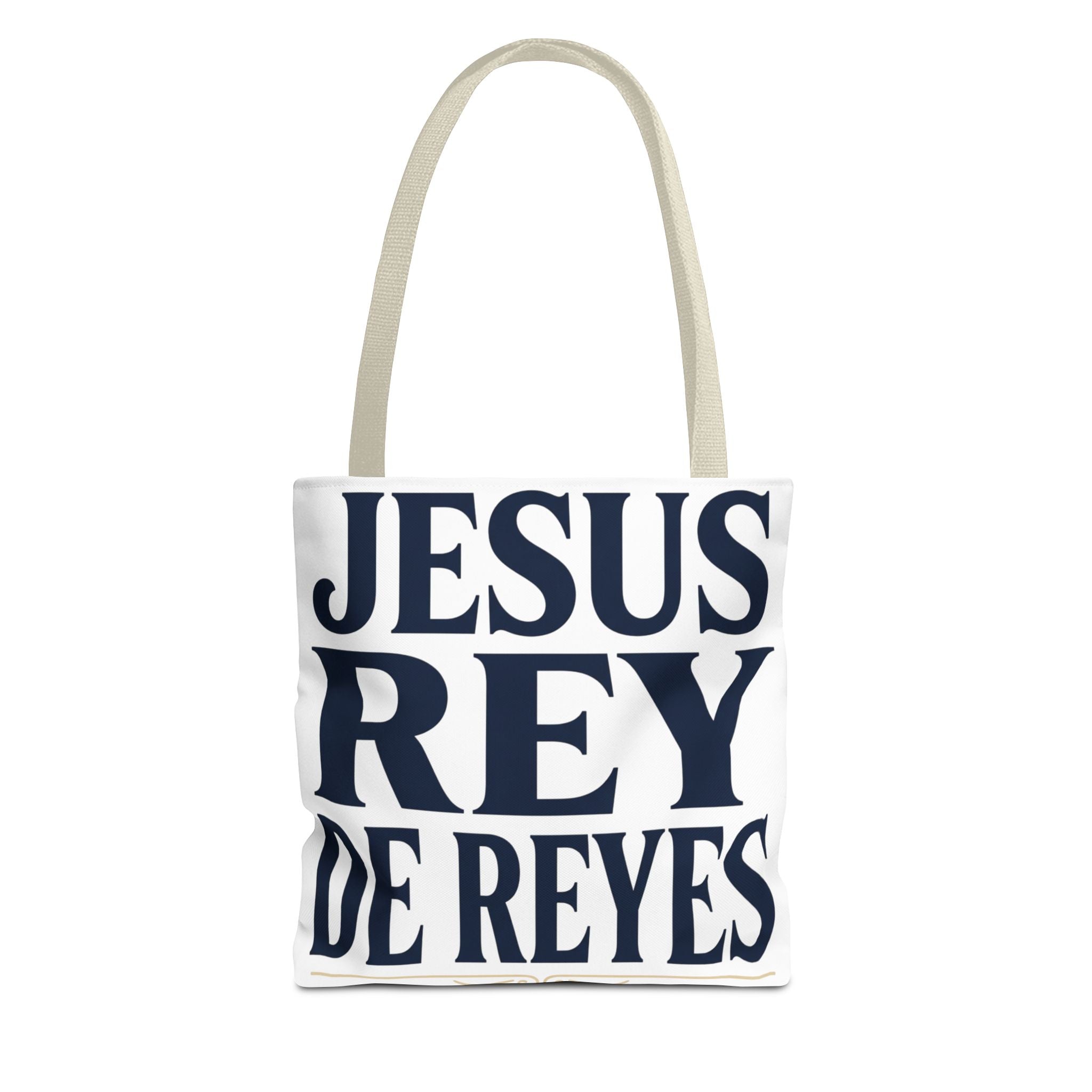 Jesus Rey De Reyes Tote Bag – Inspirational 'Jesus Heals' Christian Canvas Tote