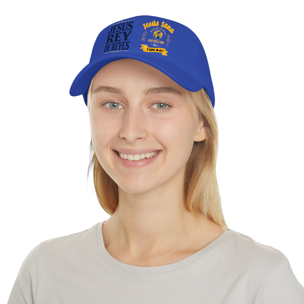 Religious Baseball Cap — “Jesús Rey de Reyes” Red Low Profile Hat