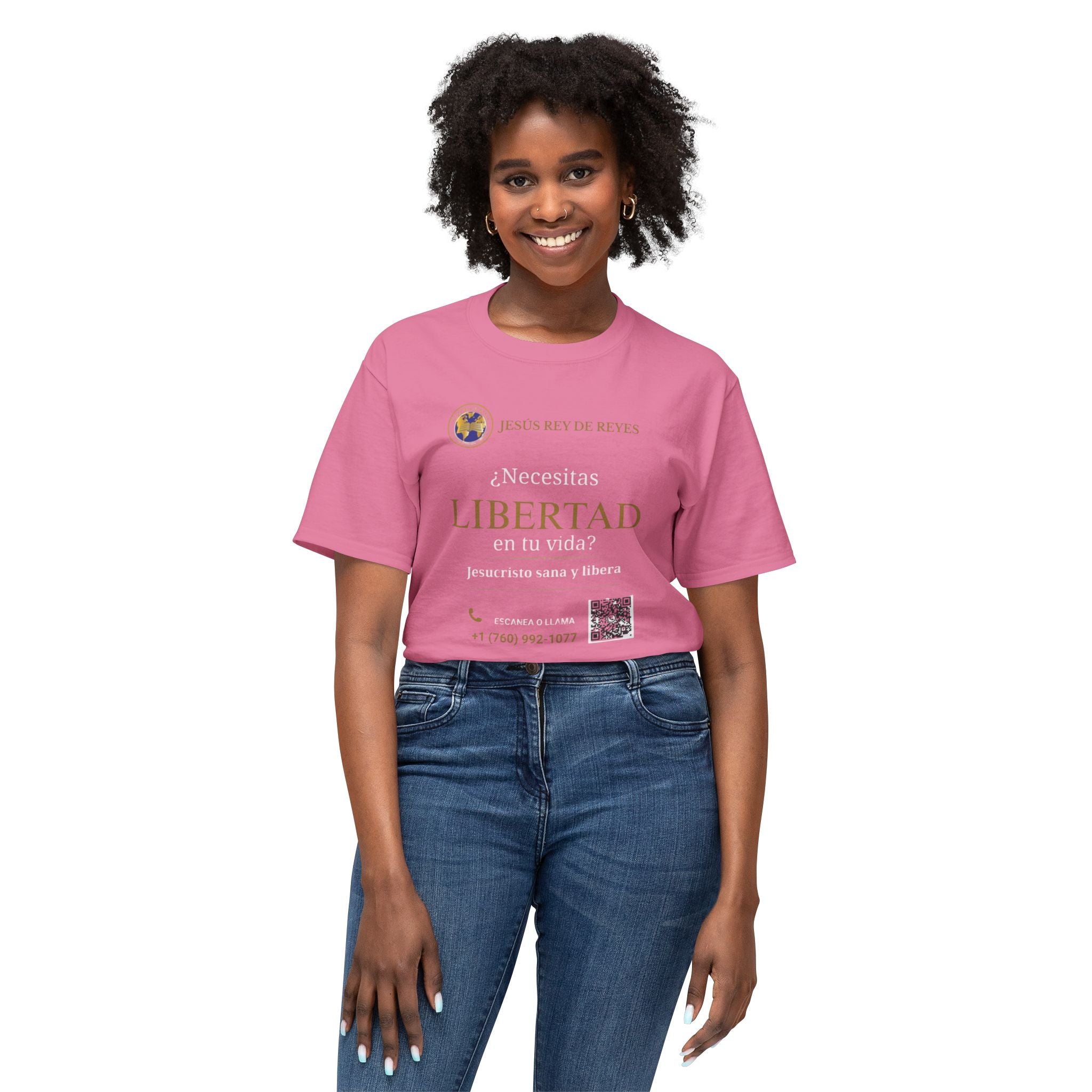 Jesus Cristo Sana Y Libera T-Shirt Para Evagenlizar — ¿Necesitas Libertad?/Necesitas Liberación (Spanish Faith Outreach)