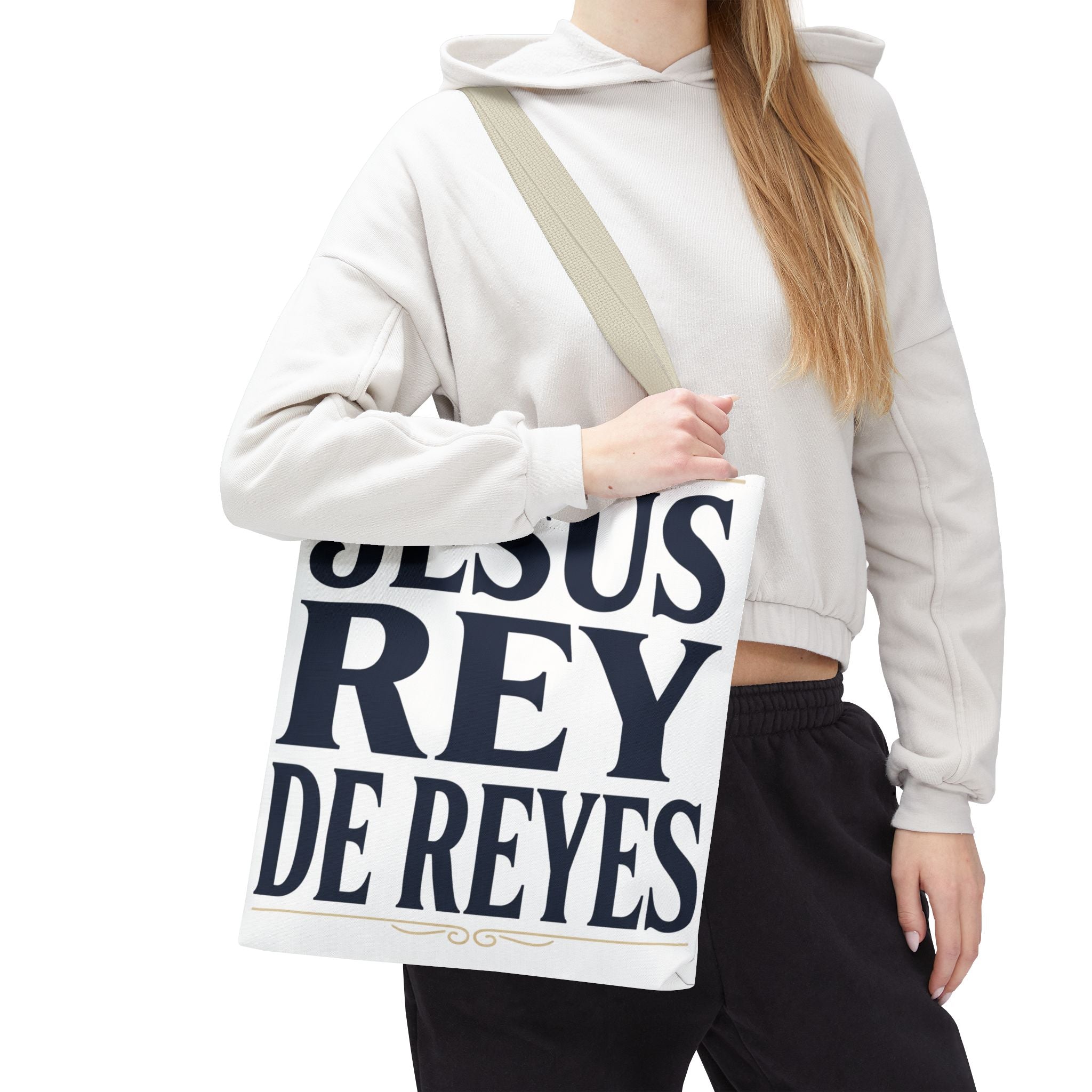 Jesus Rey De Reyes Tote Bag – Inspirational 'Jesus Heals' Christian Canvas Tote