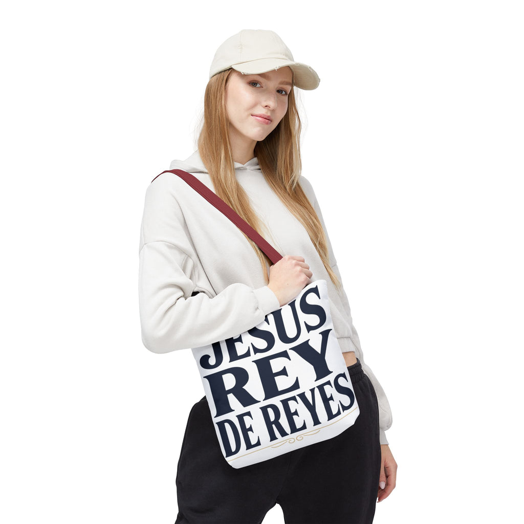 Jesus Rey De Reyes Tote Bag – Inspirational 'Jesus Heals' Christian Canvas Tote