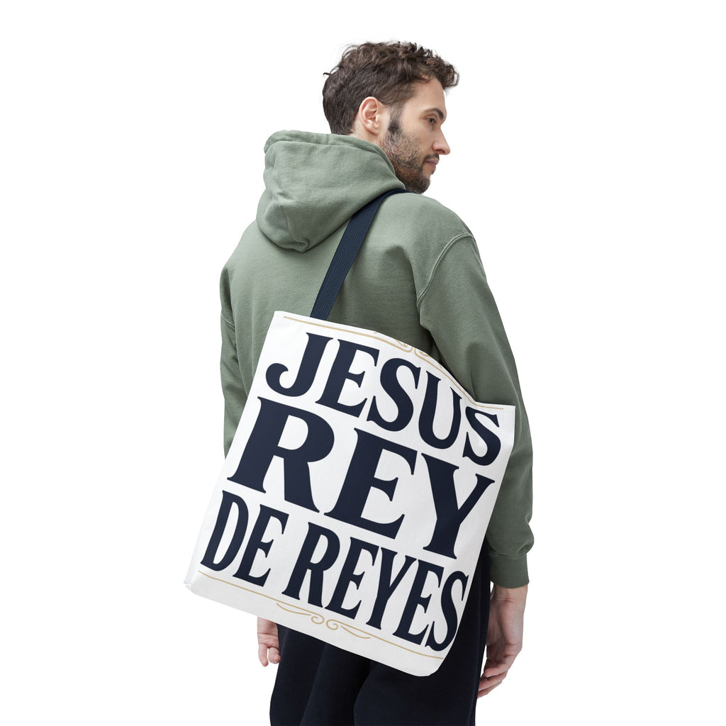 Jesus Rey De Reyes Tote Bag – Inspirational 'Jesus Heals' Christian Canvas Tote