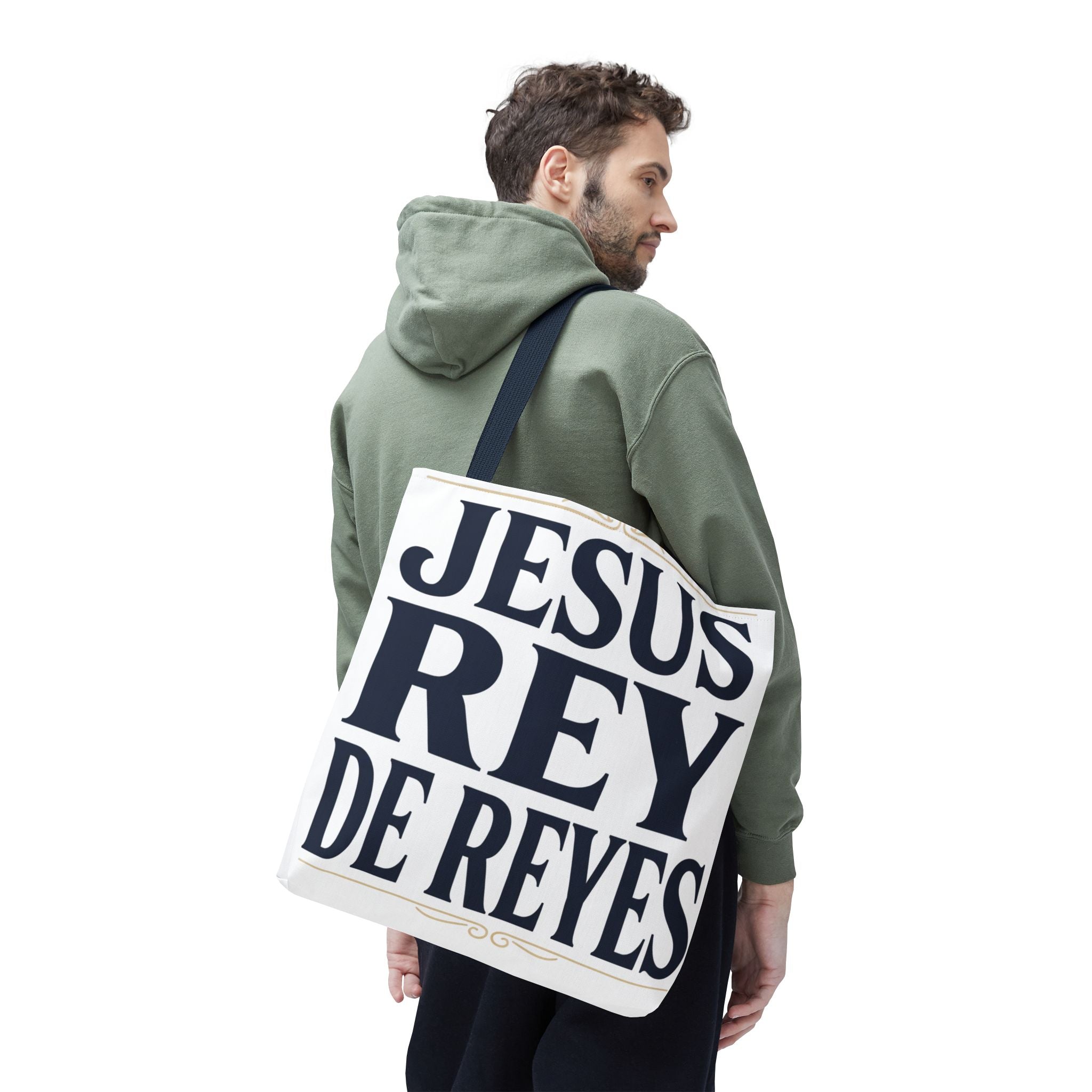 Jesus Rey De Reyes Tote Bag – Inspirational 'Jesus Heals' Christian Canvas Tote