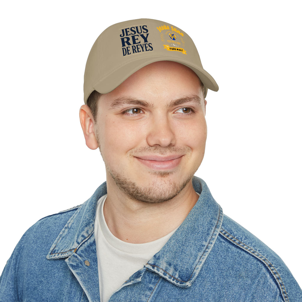 Religious Baseball Cap — “Jesús Rey de Reyes” Red Low Profile Hat