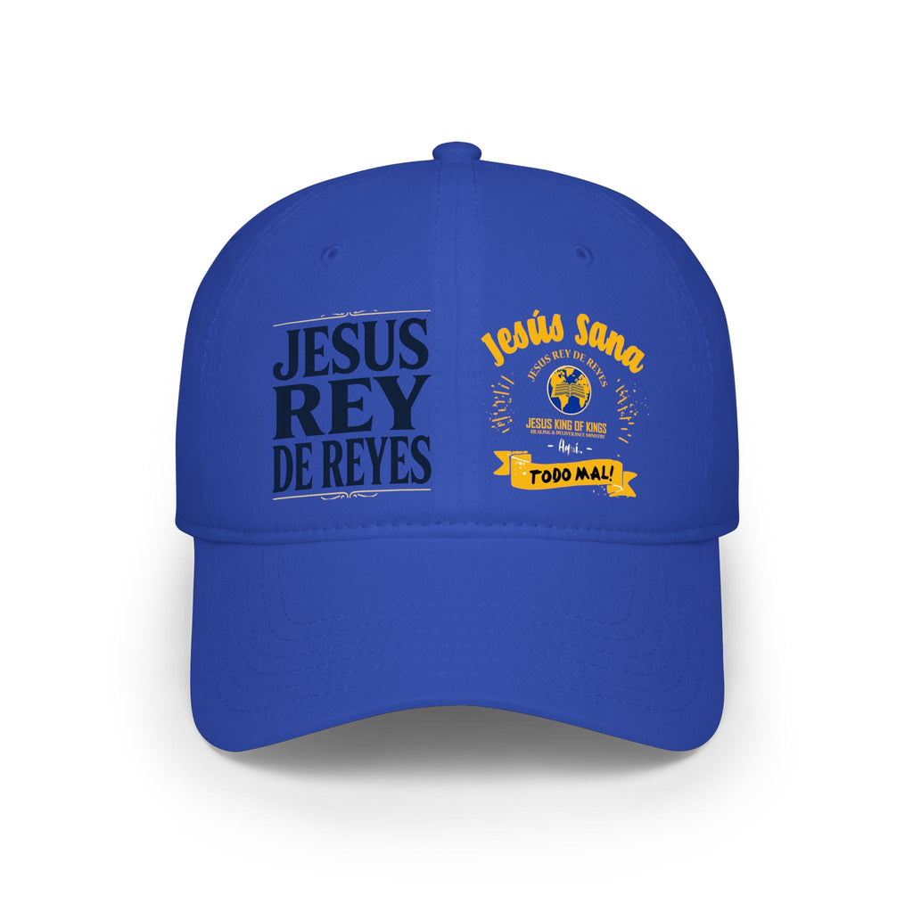 Religious Baseball Cap — “Jesús Rey de Reyes” Red Low Profile Hat