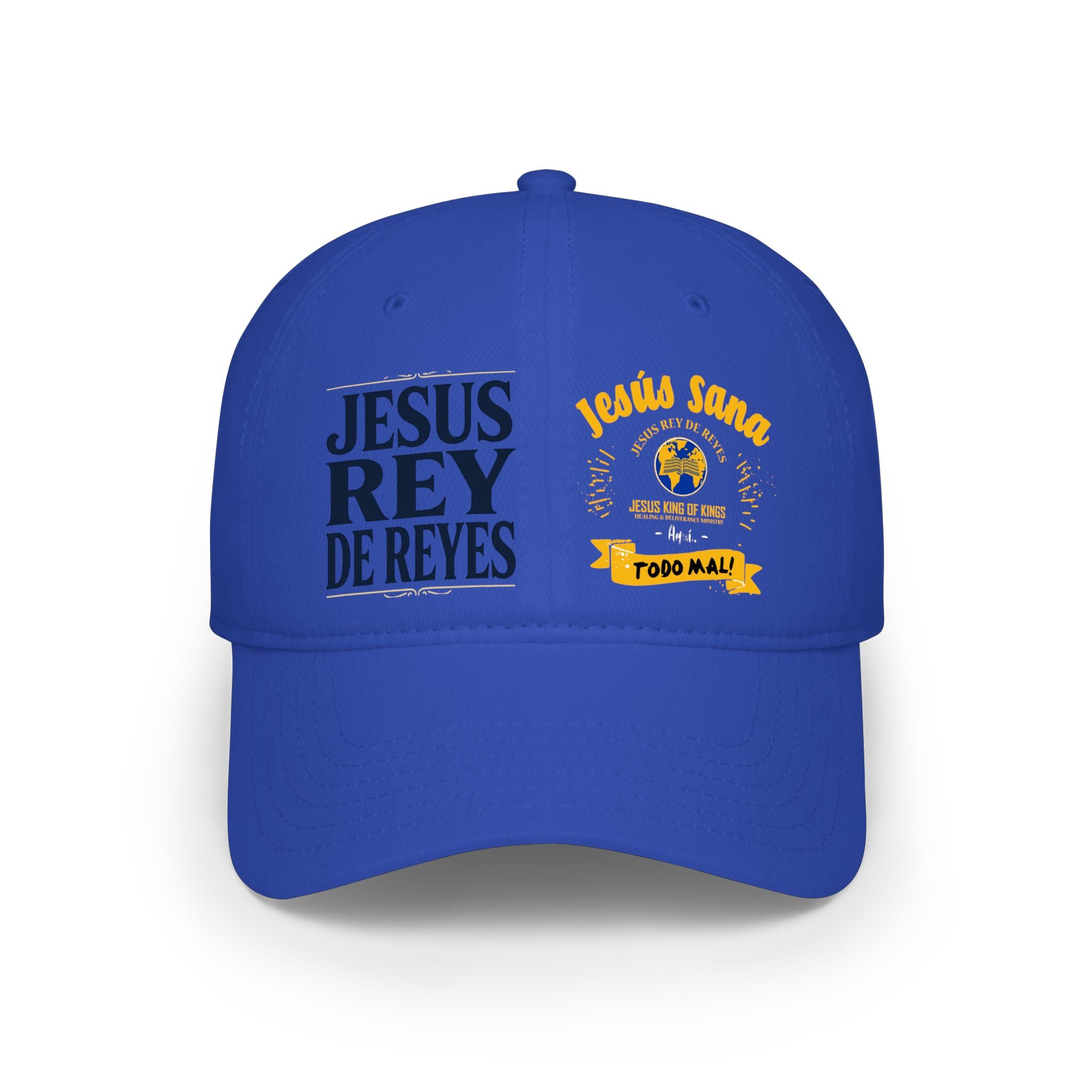 Religious Baseball Cap — “Jesús Rey de Reyes” Red Low Profile Hat