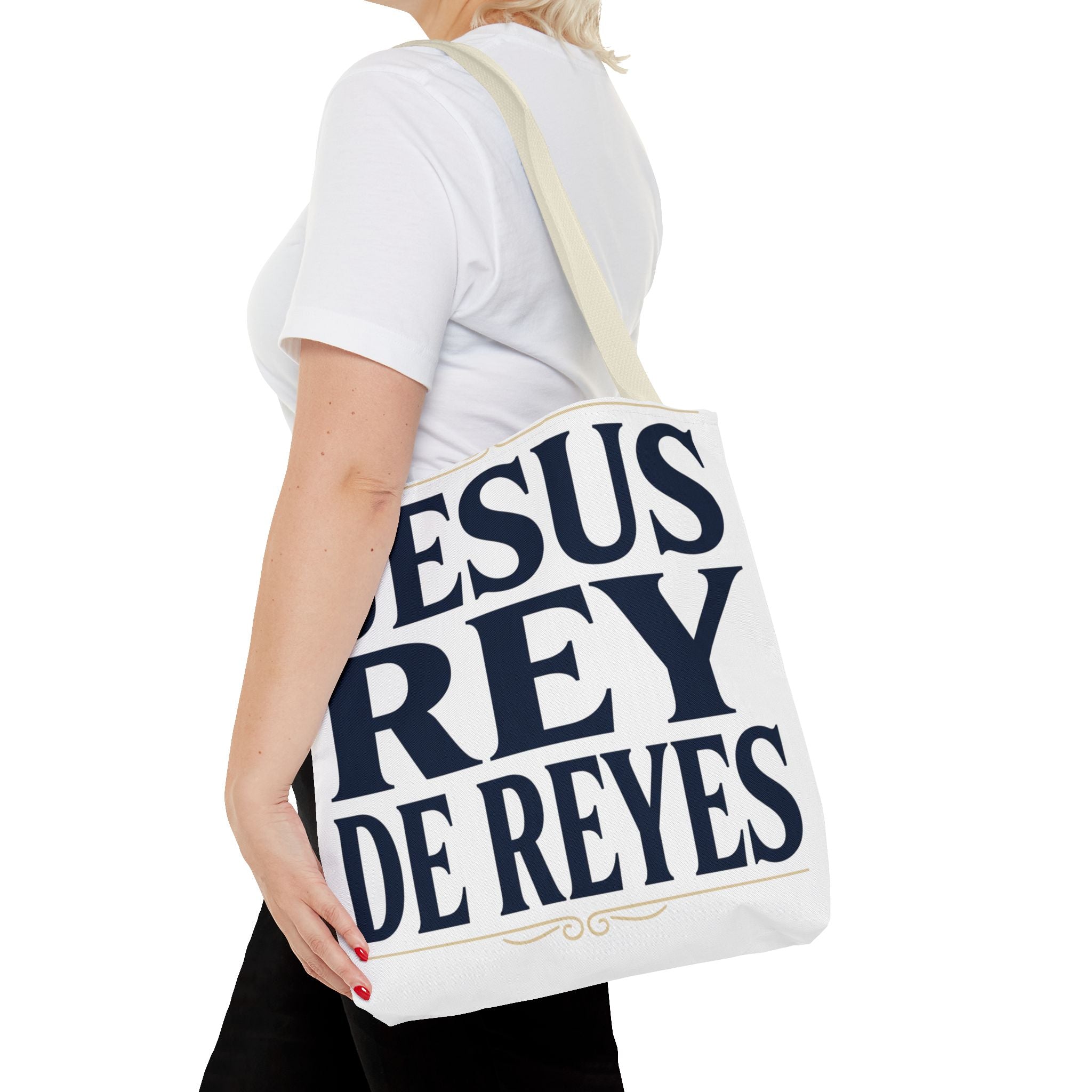 Jesus Rey De Reyes Tote Bag – Inspirational 'Jesus Heals' Christian Canvas Tote