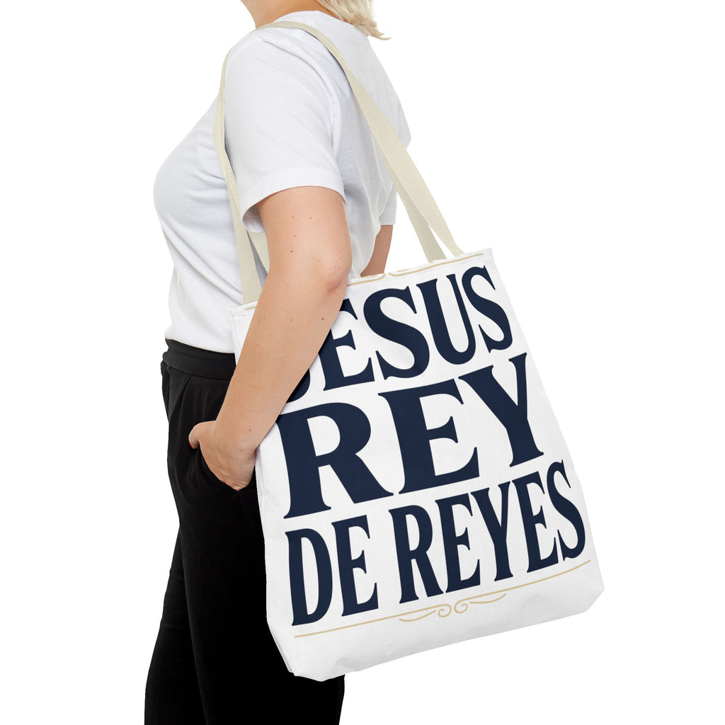 Jesus Rey De Reyes Tote Bag – Inspirational 'Jesus Heals' Christian Canvas Tote