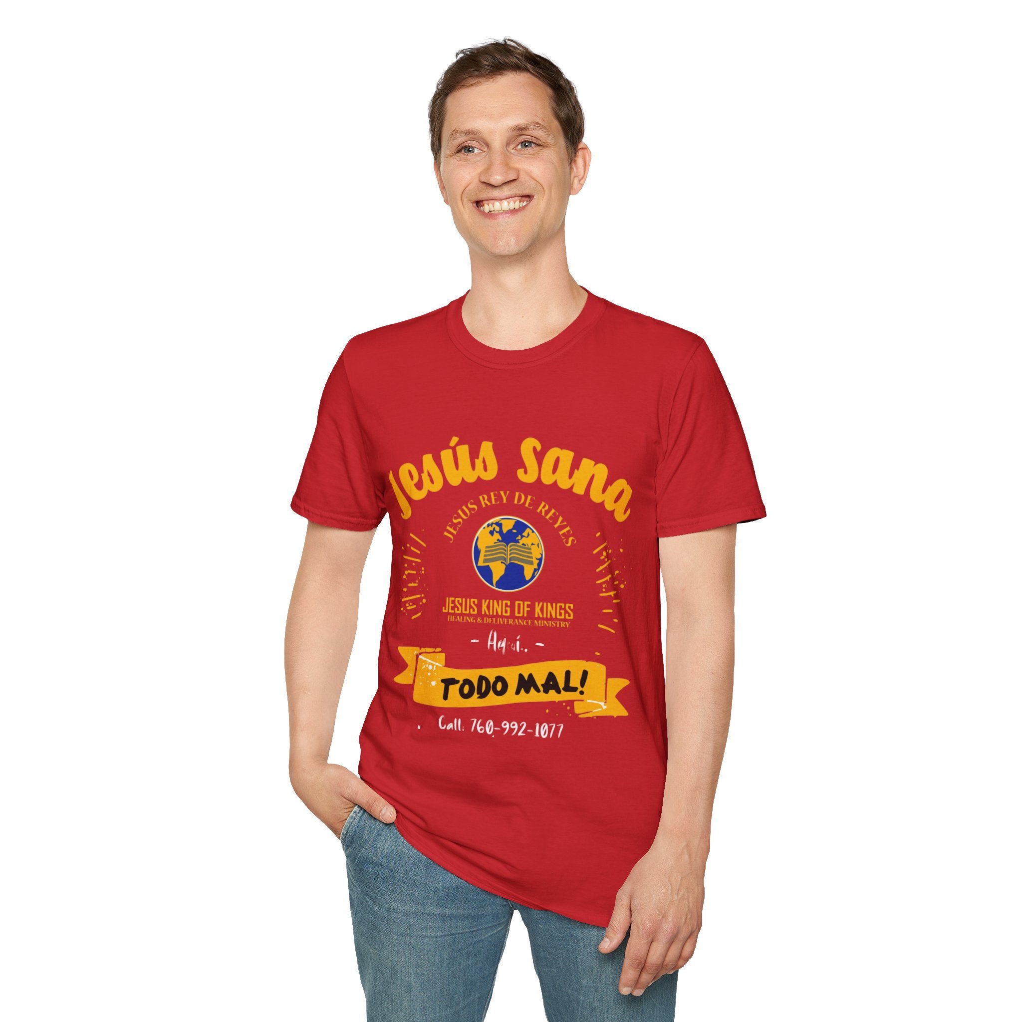 Jesús Sana Todo Mal T-Shirt — Spanish Christian Faith Tee (Jesus King of Kings)