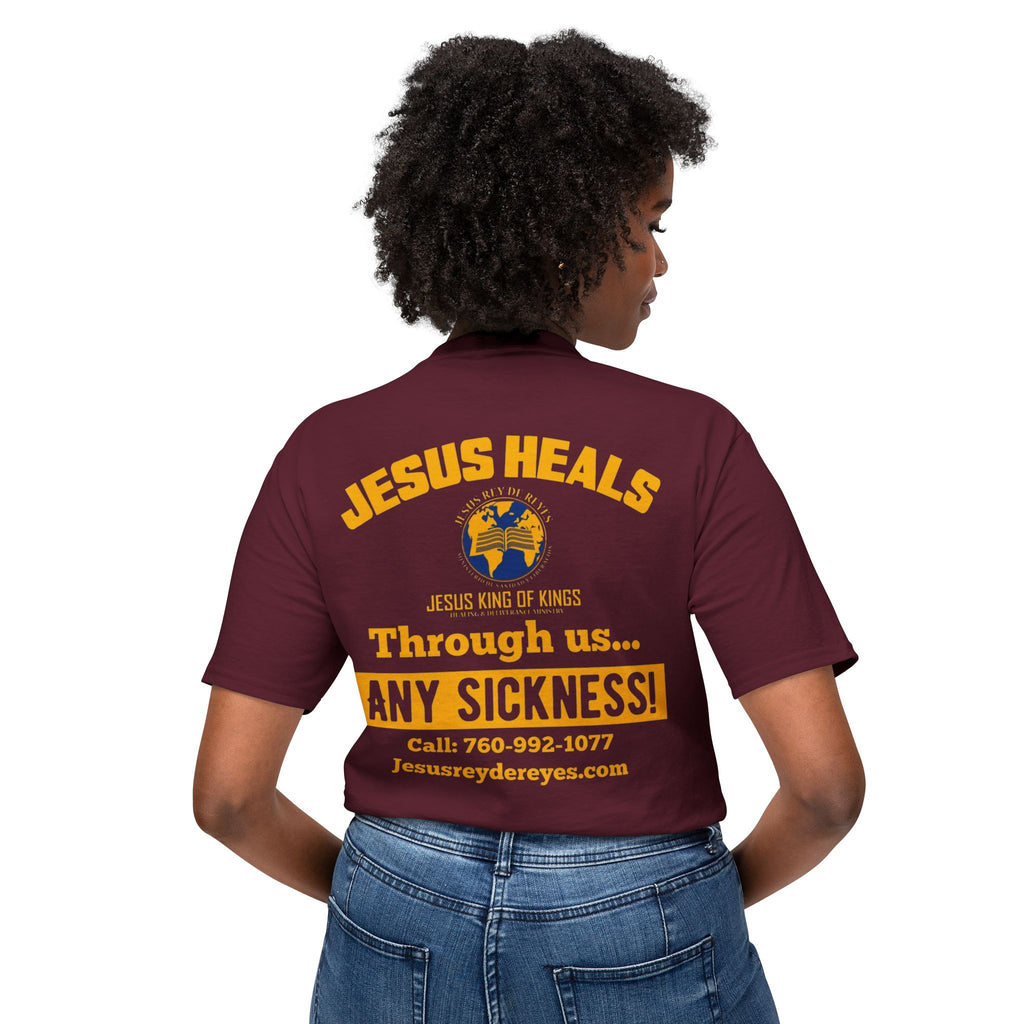 Jesus Heals T-Shirt — 'Through Us... Any Sickness!' Faith Healing Tee