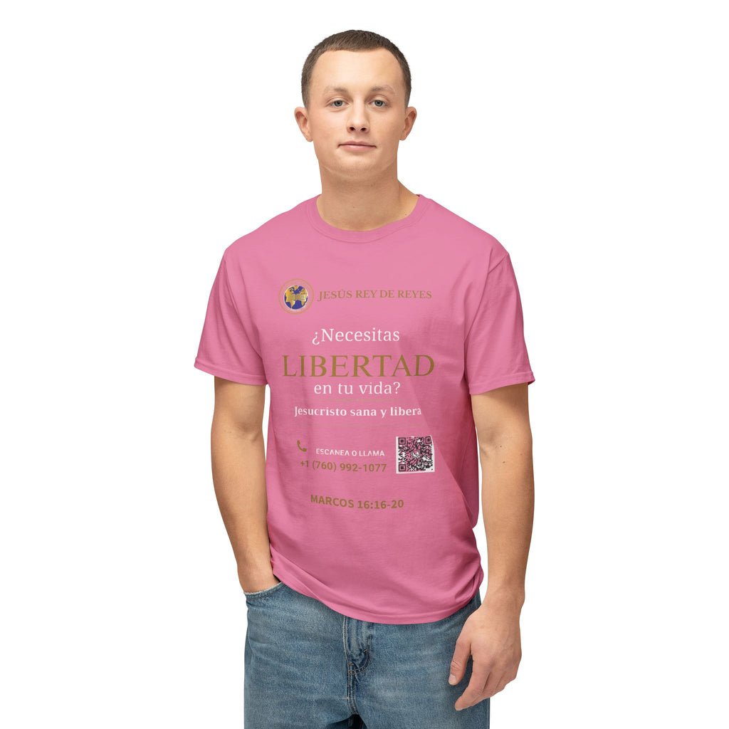 Jesus Cristo Sana Y Libera T-Shirt Para Evagenlizar — ¿Necesitas Libertad?/Necesitas Liberación (Spanish Faith Outreach)