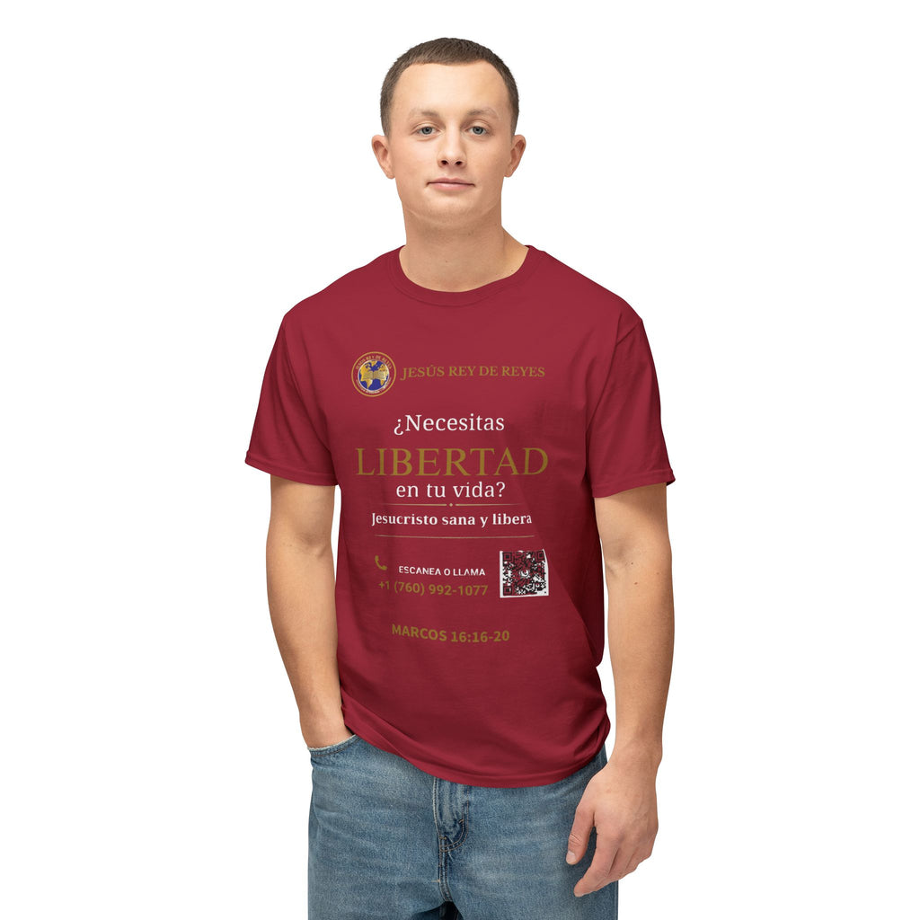 Jesus Cristo Sana Y Libera T-Shirt Para Evagenlizar — ¿Necesitas Libertad?/Necesitas Liberación (Spanish Faith Outreach)
