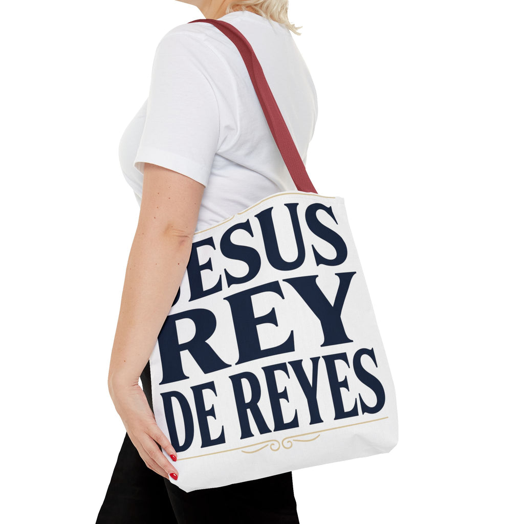 Jesus Rey De Reyes Tote Bag – Inspirational 'Jesus Heals' Christian Canvas Tote