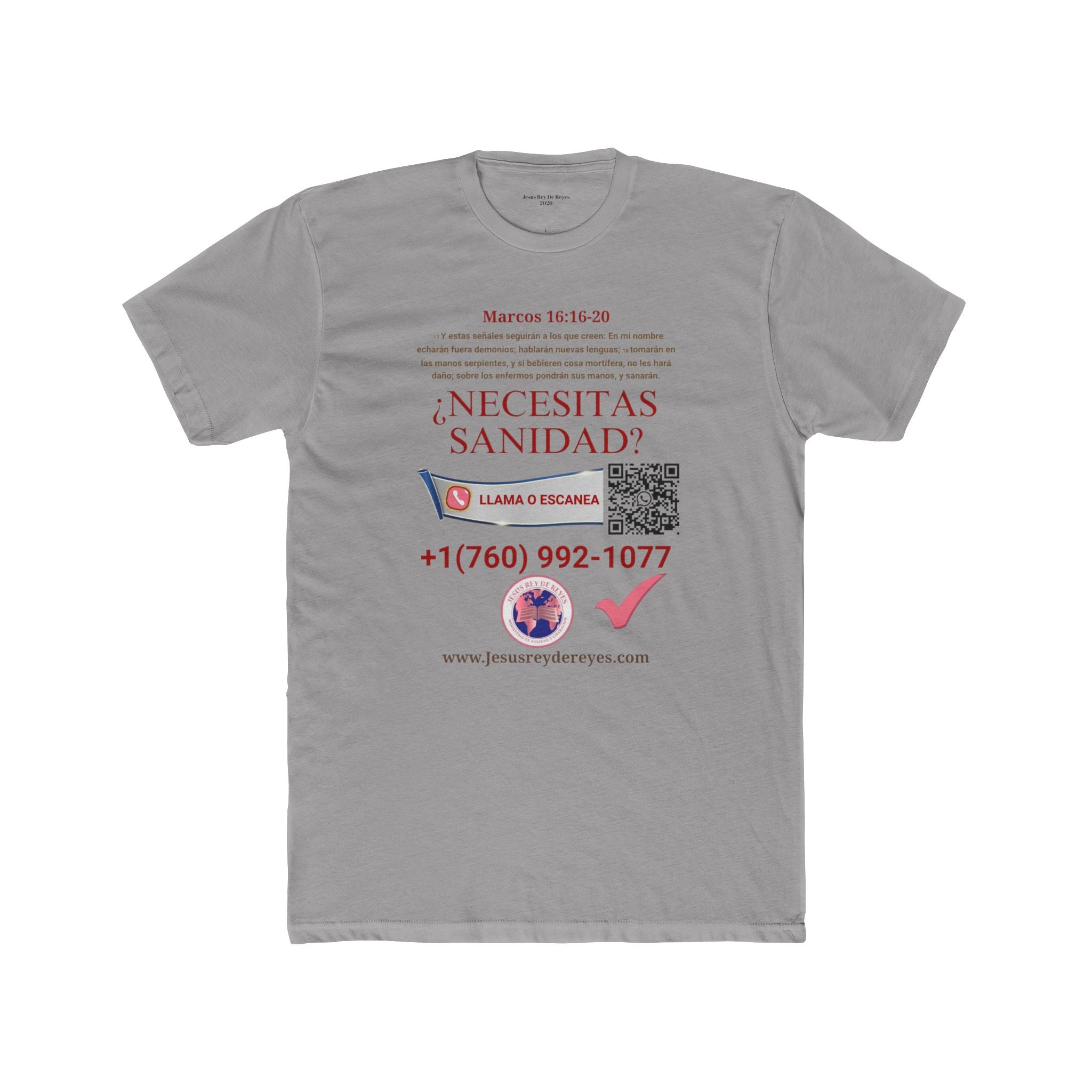 Religious Outreach Tee — "¿Necesitas Sanidad? / Liberación?" Contact Info Shirt