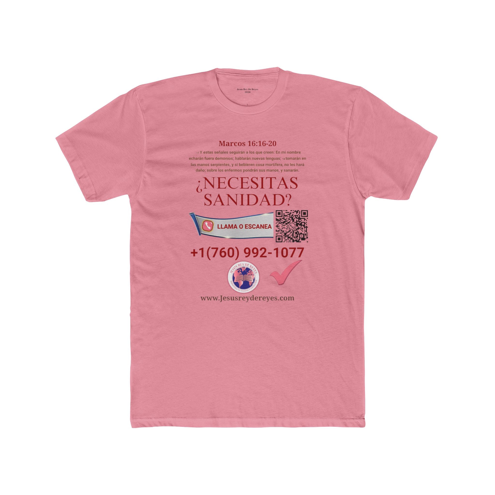 Religious Outreach Tee — "¿Necesitas Sanidad? / Liberación?" Contact Info Shirt