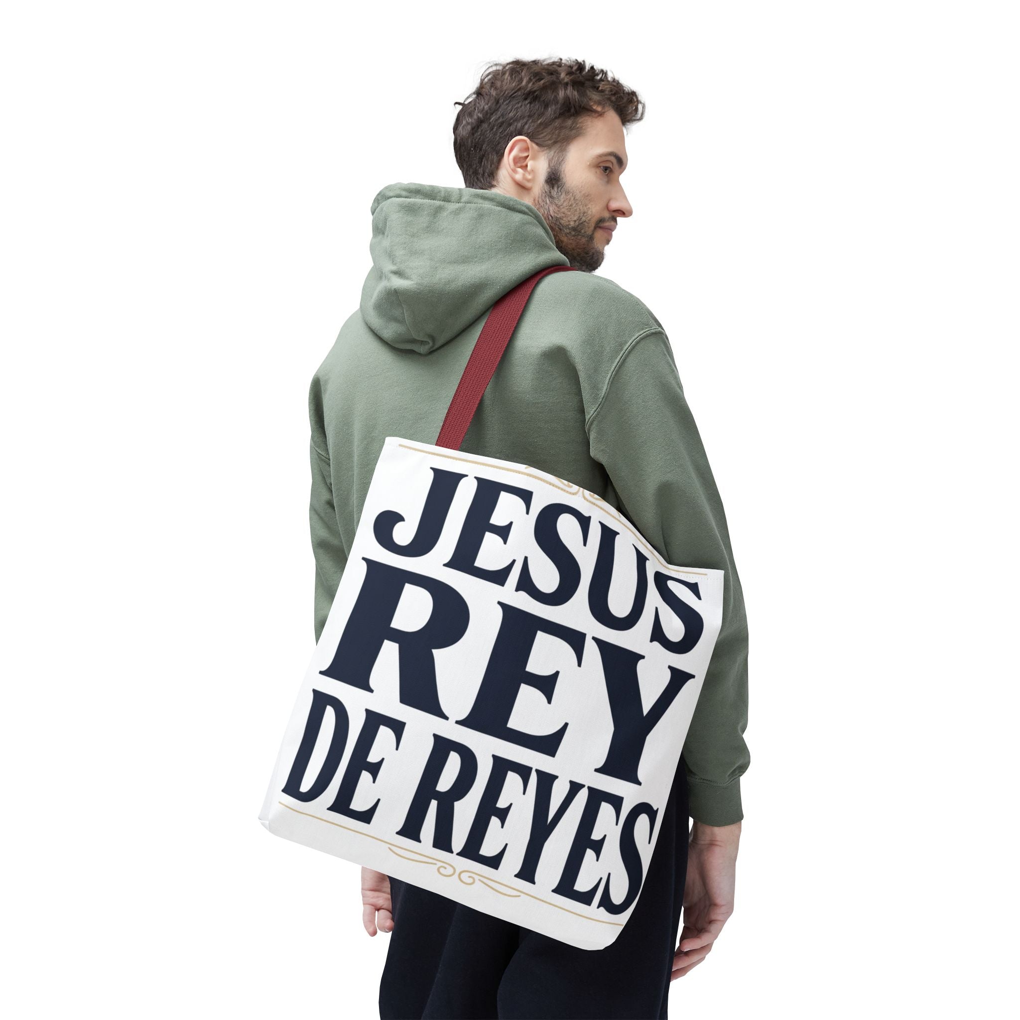 Jesus Rey De Reyes Tote Bag – Inspirational 'Jesus Heals' Christian Canvas Tote