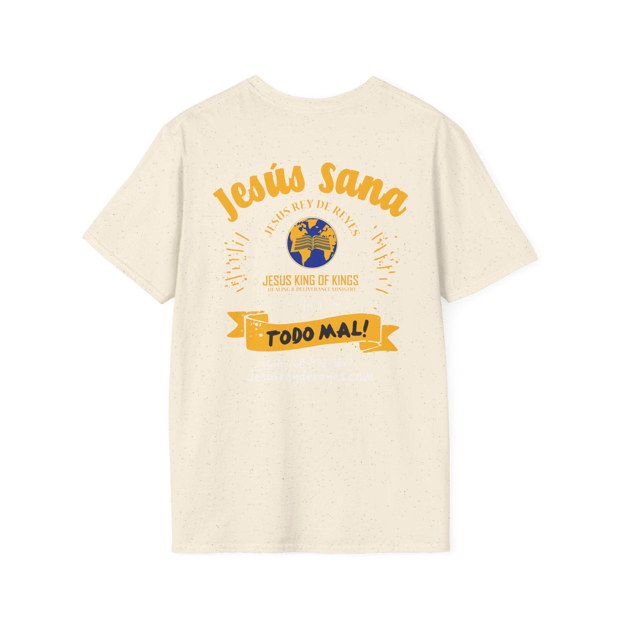 Jesús Sana Todo Mal T-Shirt — Spanish Christian Faith Tee (Jesus King of Kings)
