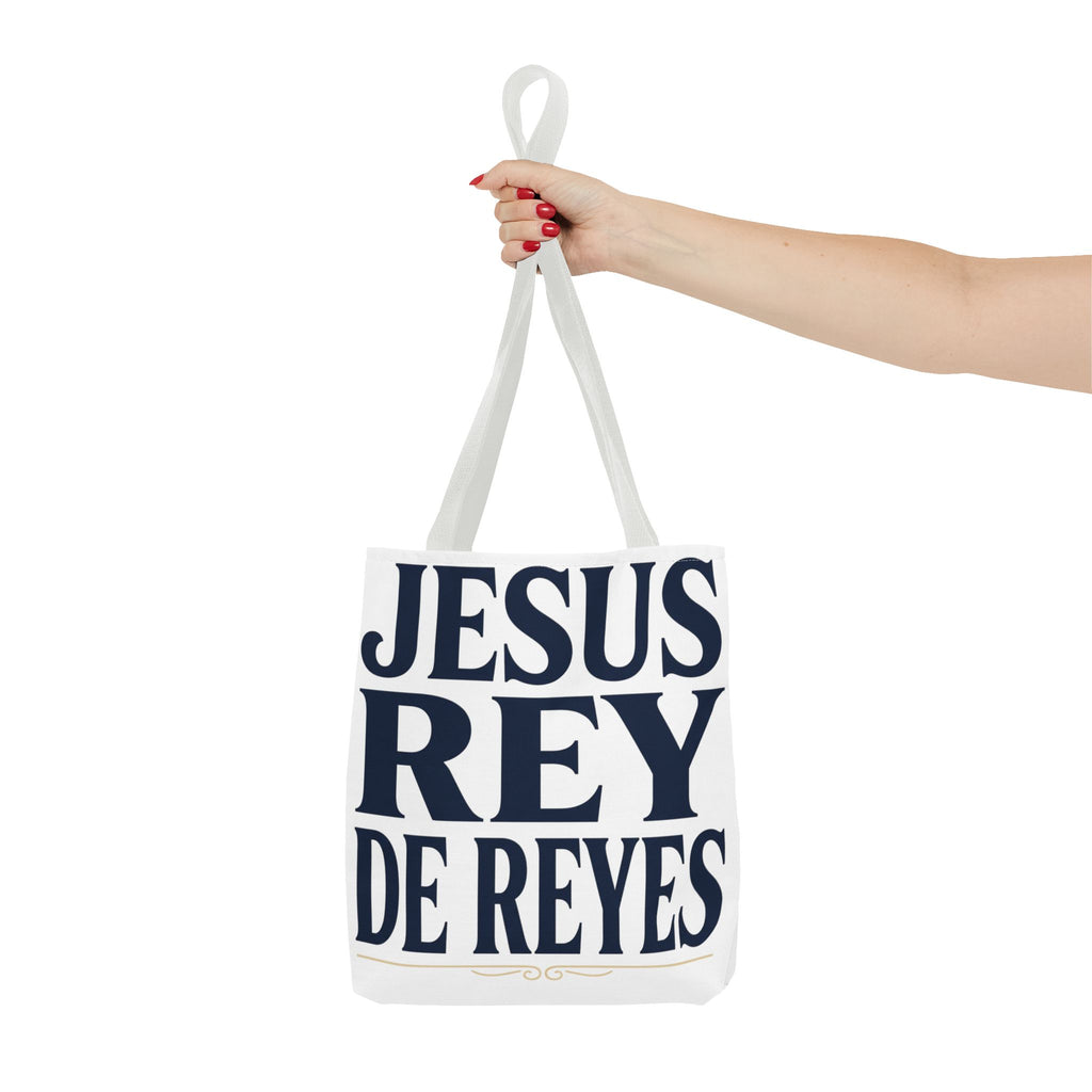 Jesus Rey De Reyes Tote Bag – Inspirational 'Jesus Heals' Christian Canvas Tote