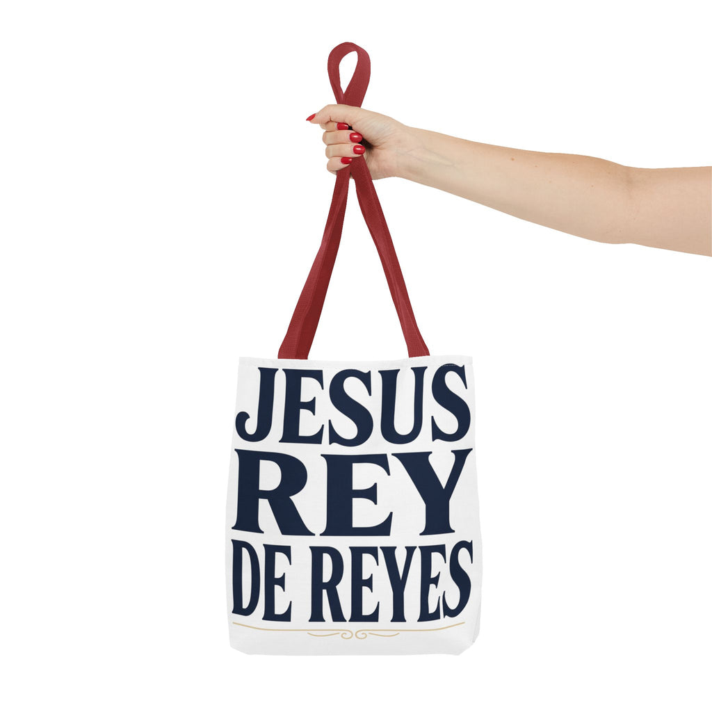 Jesus Rey De Reyes Tote Bag – Inspirational 'Jesus Heals' Christian Canvas Tote
