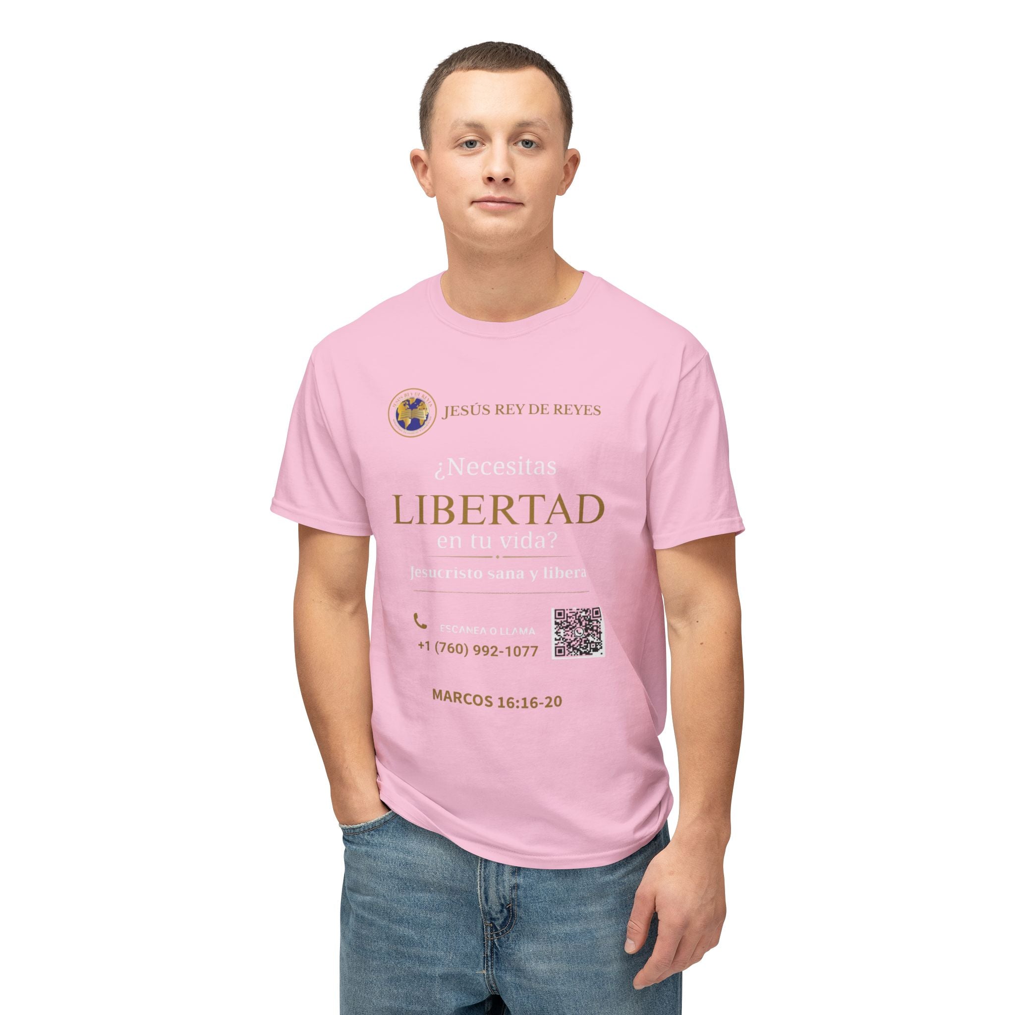 Jesus Cristo Sana Y Libera T-Shirt Para Evagenlizar — ¿Necesitas Libertad?/Necesitas Liberación (Spanish Faith Outreach)