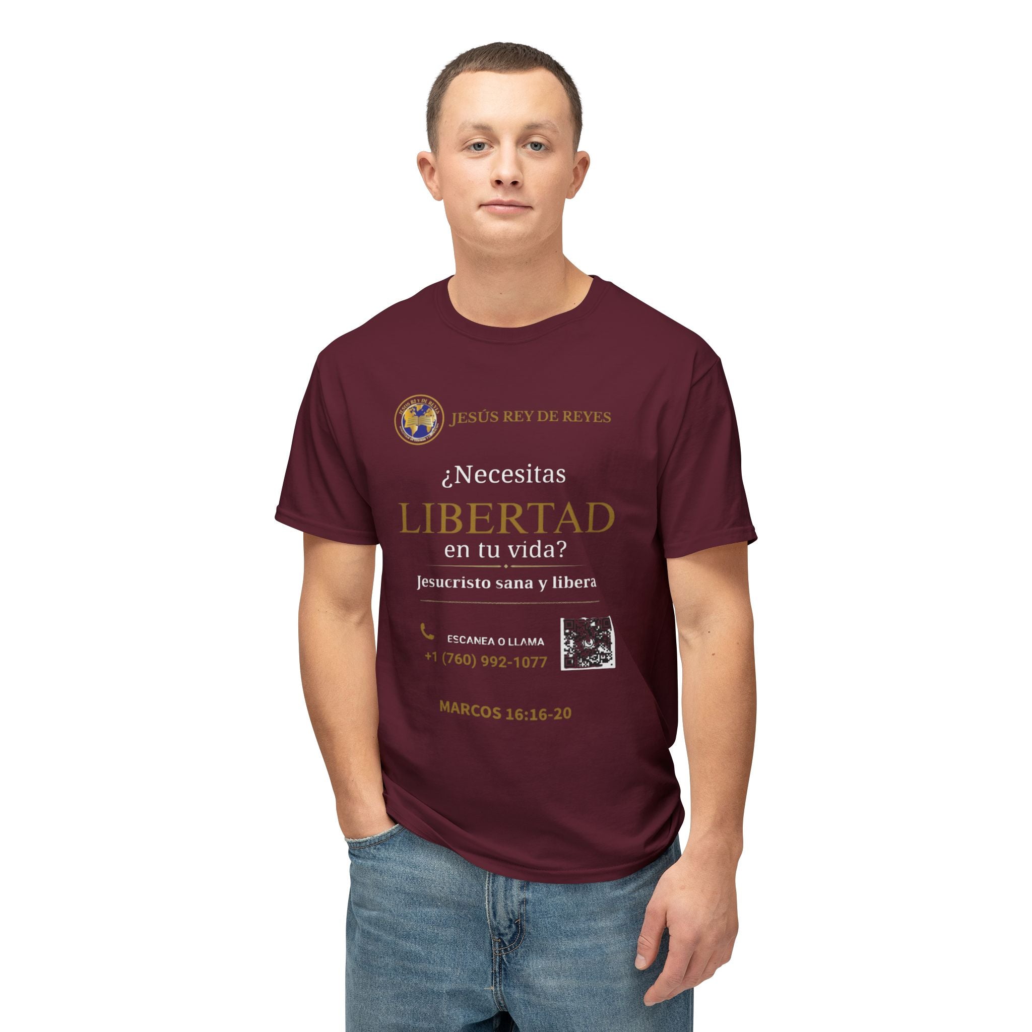 Jesus Cristo Sana Y Libera T-Shirt Para Evagenlizar — ¿Necesitas Libertad?/Necesitas Liberación (Spanish Faith Outreach)