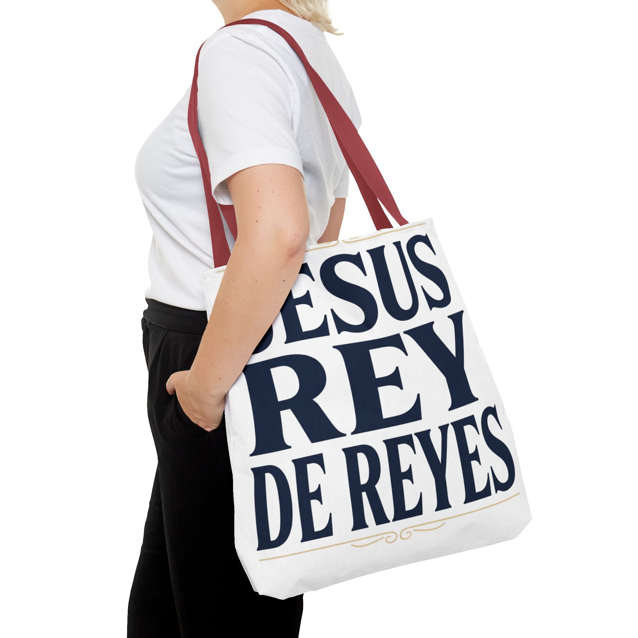 Jesus Rey De Reyes Tote Bag – Inspirational 'Jesus Heals' Christian Canvas Tote