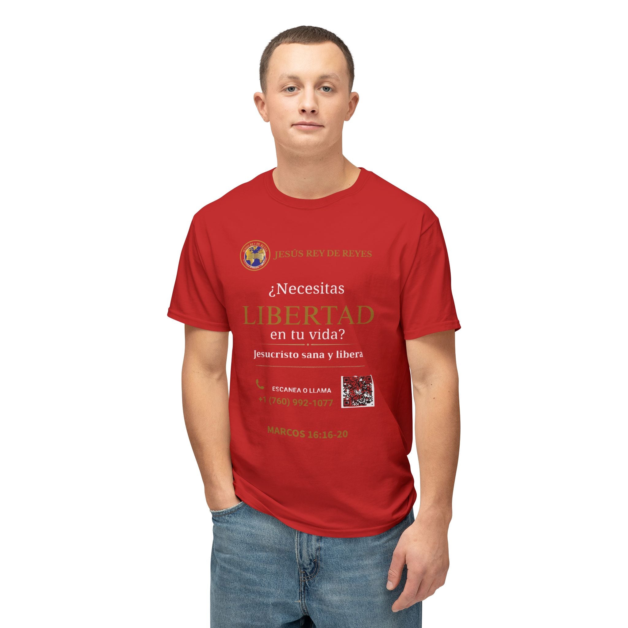 Jesus Cristo Sana Y Libera T-Shirt Para Evagenlizar — ¿Necesitas Libertad?/Necesitas Liberación (Spanish Faith Outreach)