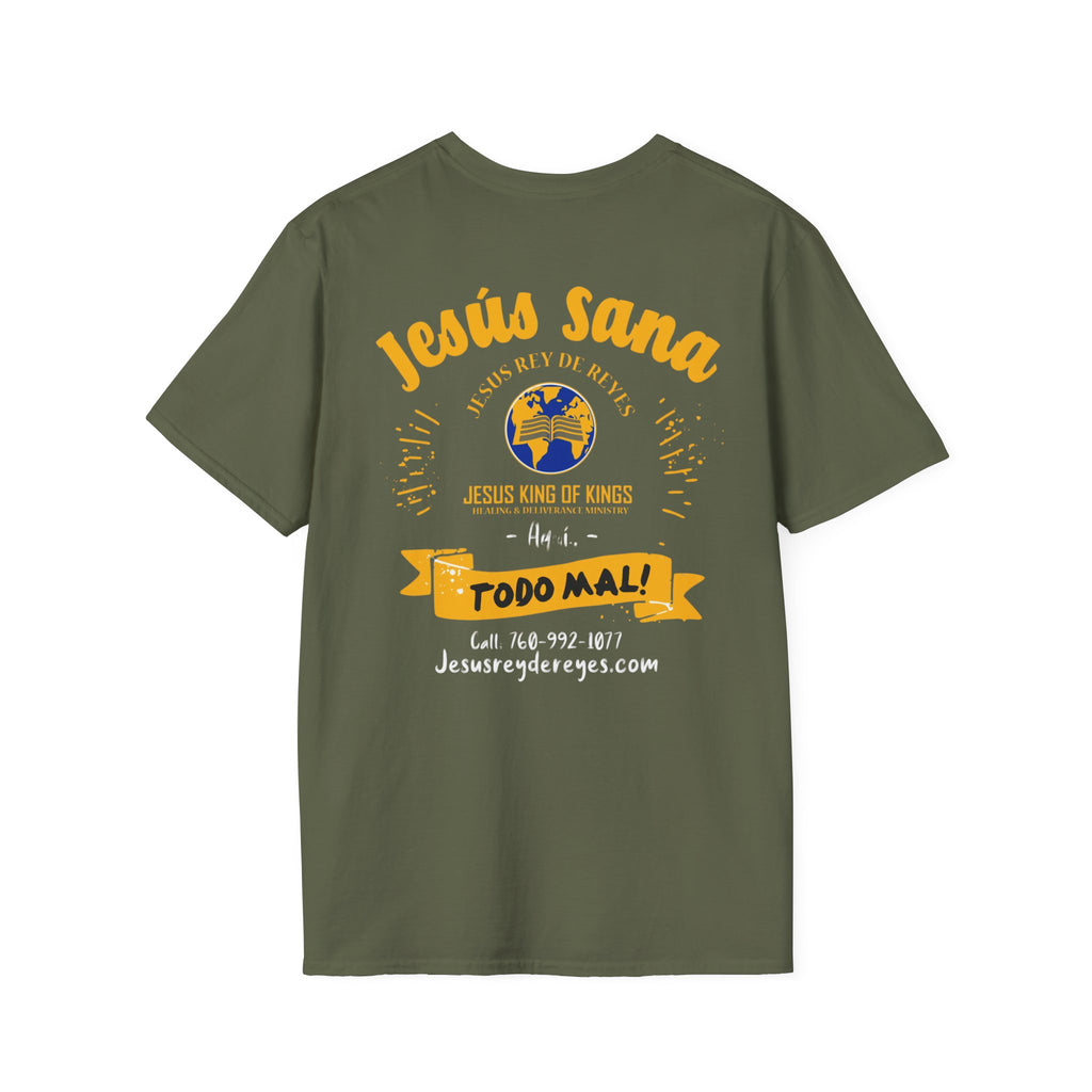 Jesús Sana Todo Mal T-Shirt — Spanish Christian Faith Tee (Jesus King of Kings)