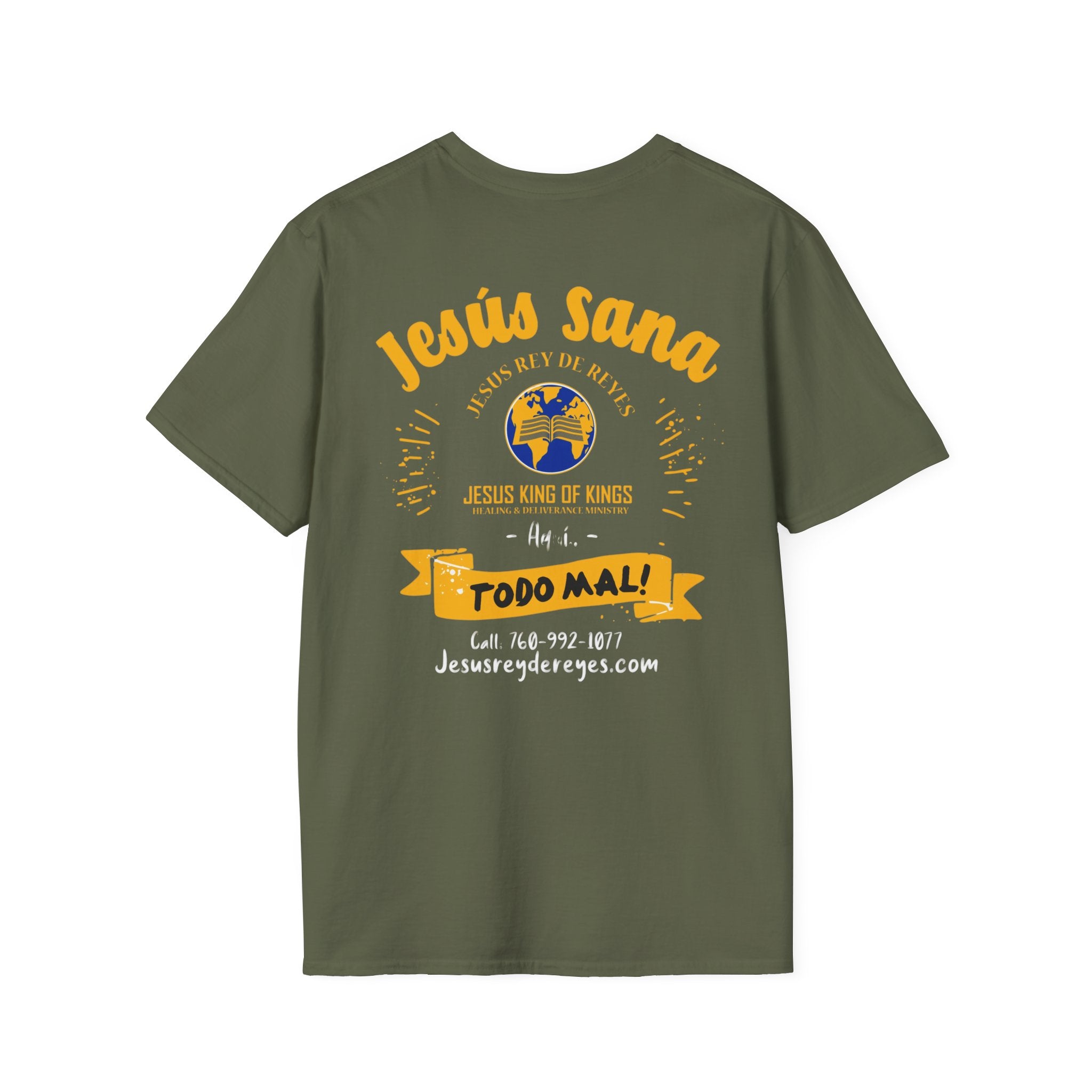 Jesús Sana Todo Mal T-Shirt — Spanish Christian Faith Tee (Jesus King of Kings)