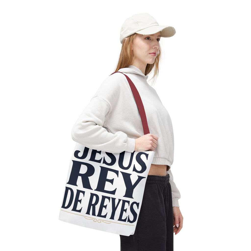 Jesus Rey De Reyes Tote Bag – Inspirational 'Jesus Heals' Christian Canvas Tote